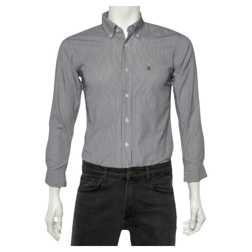 Ralph Lauren - Camicia monocromatica a righe in cotone dal taglio classico - S