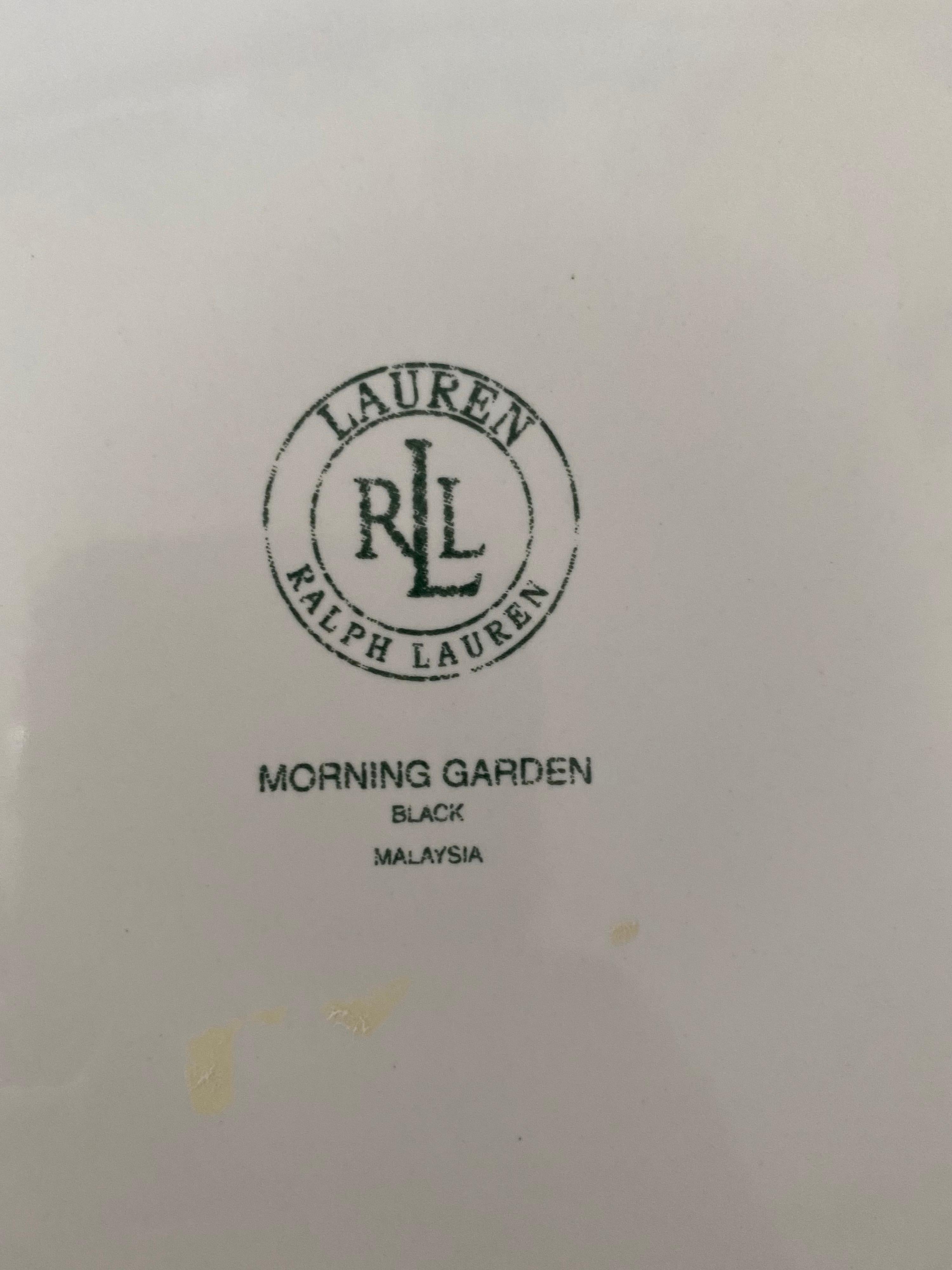 Ralph Lauren Morning Garden & Black Dinnerware Set ~ 16 Pieces 4