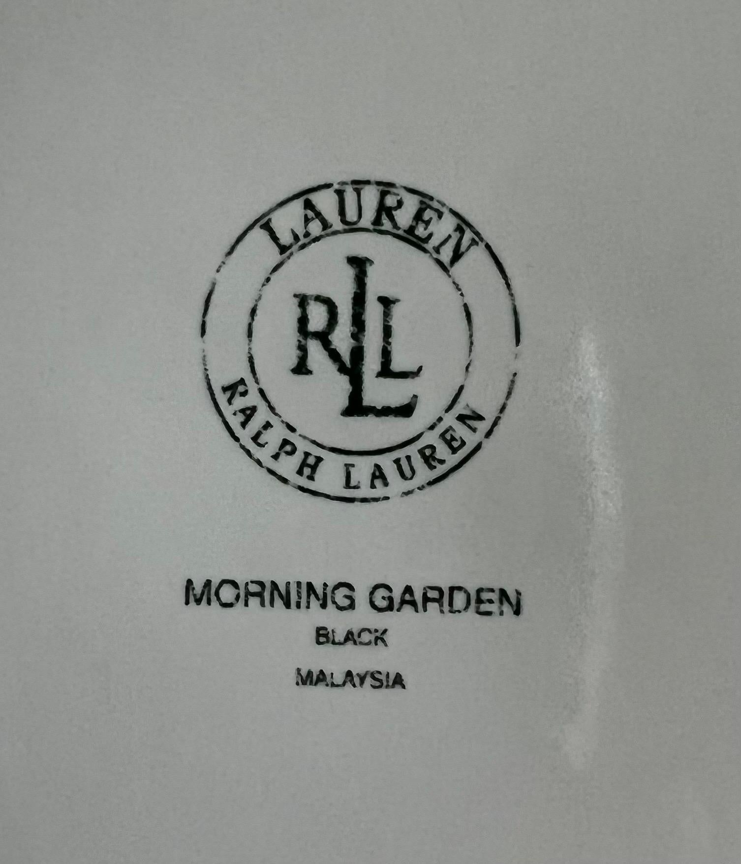 Ralph Lauren Morning Garden - Ensemble de vaisselle noire ~ 6 pièces en vente 1