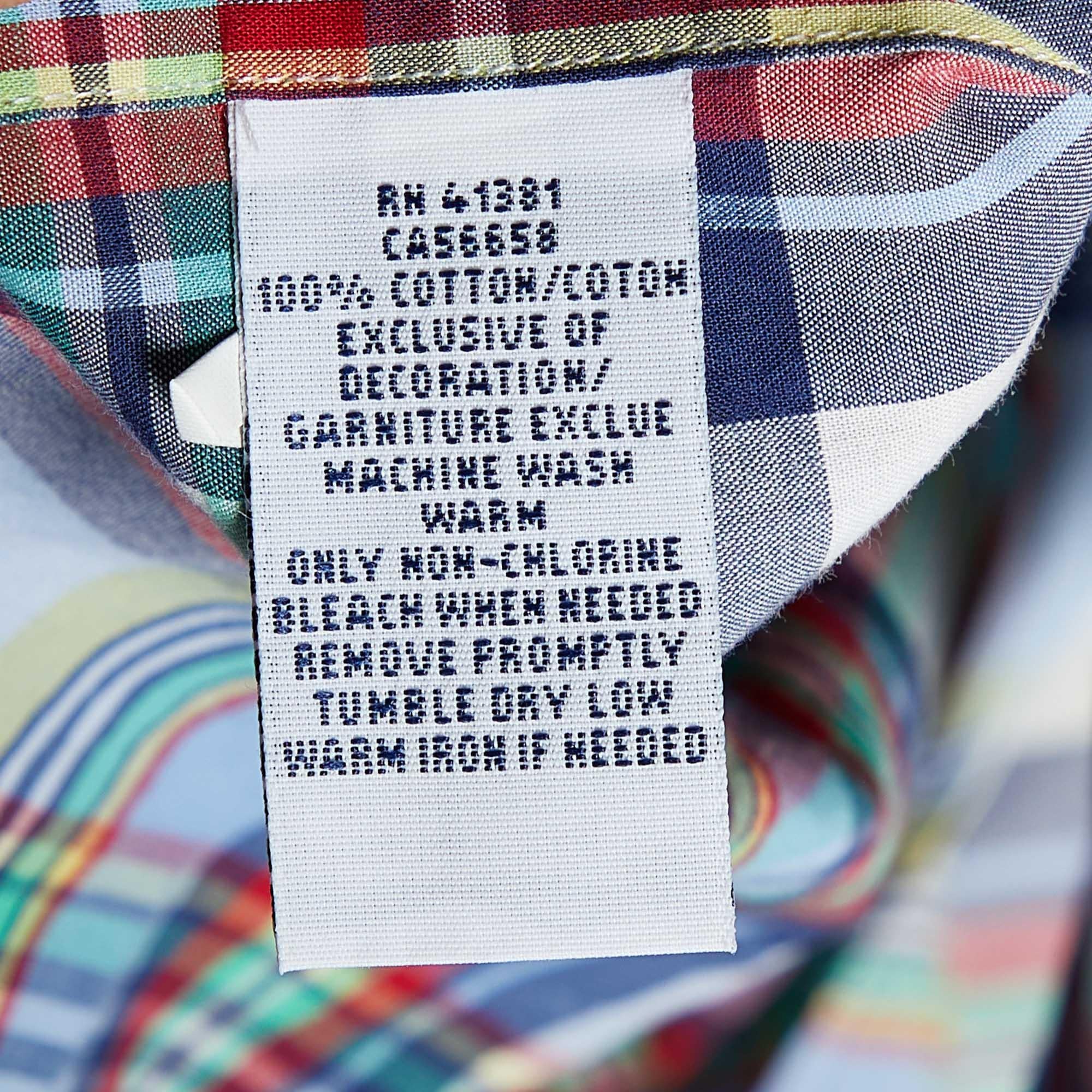 Uomo Ralph Lauren Camicia a mezza manica in cotone a scacchi multicolore M.