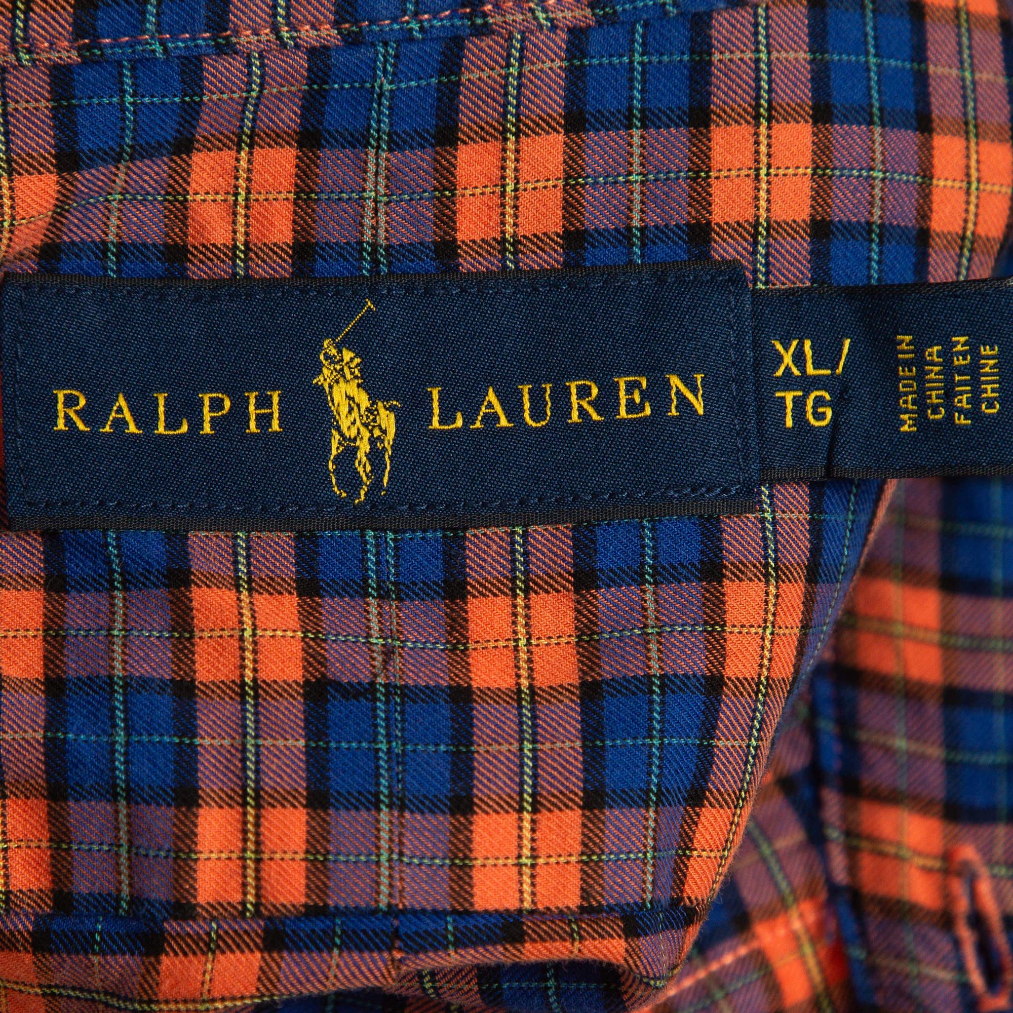 Ralph Lauren - Camicia in cotone tartan multicolore XL In condizioni buone in vendita a Dubai, Al Qouz 2
