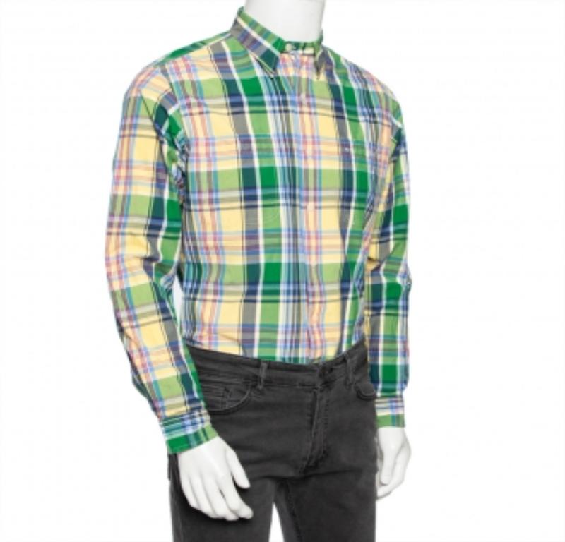 Ralph Lauren Camisa Oxford Multicolor De Algodón Con Botones Delanteros M Gris