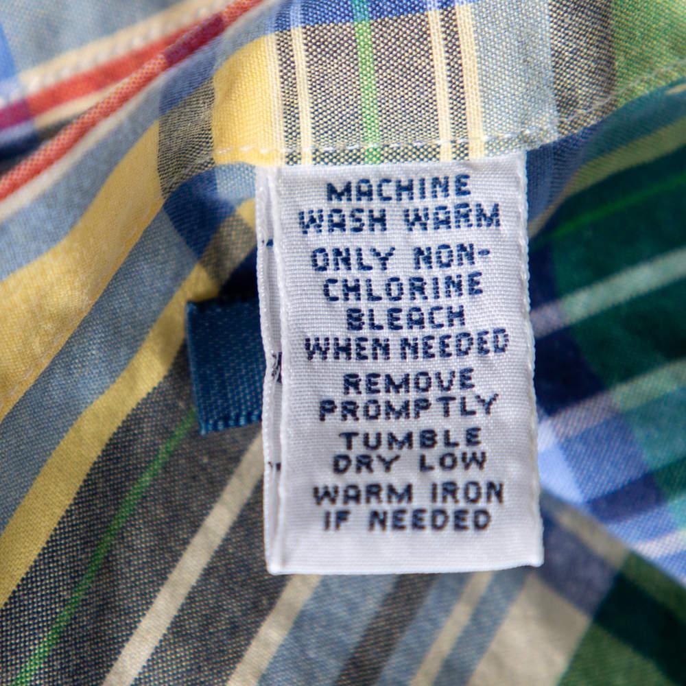 Ralph Lauren Multicolor Oxford Plaid Cotton Button Front Shirt M 1