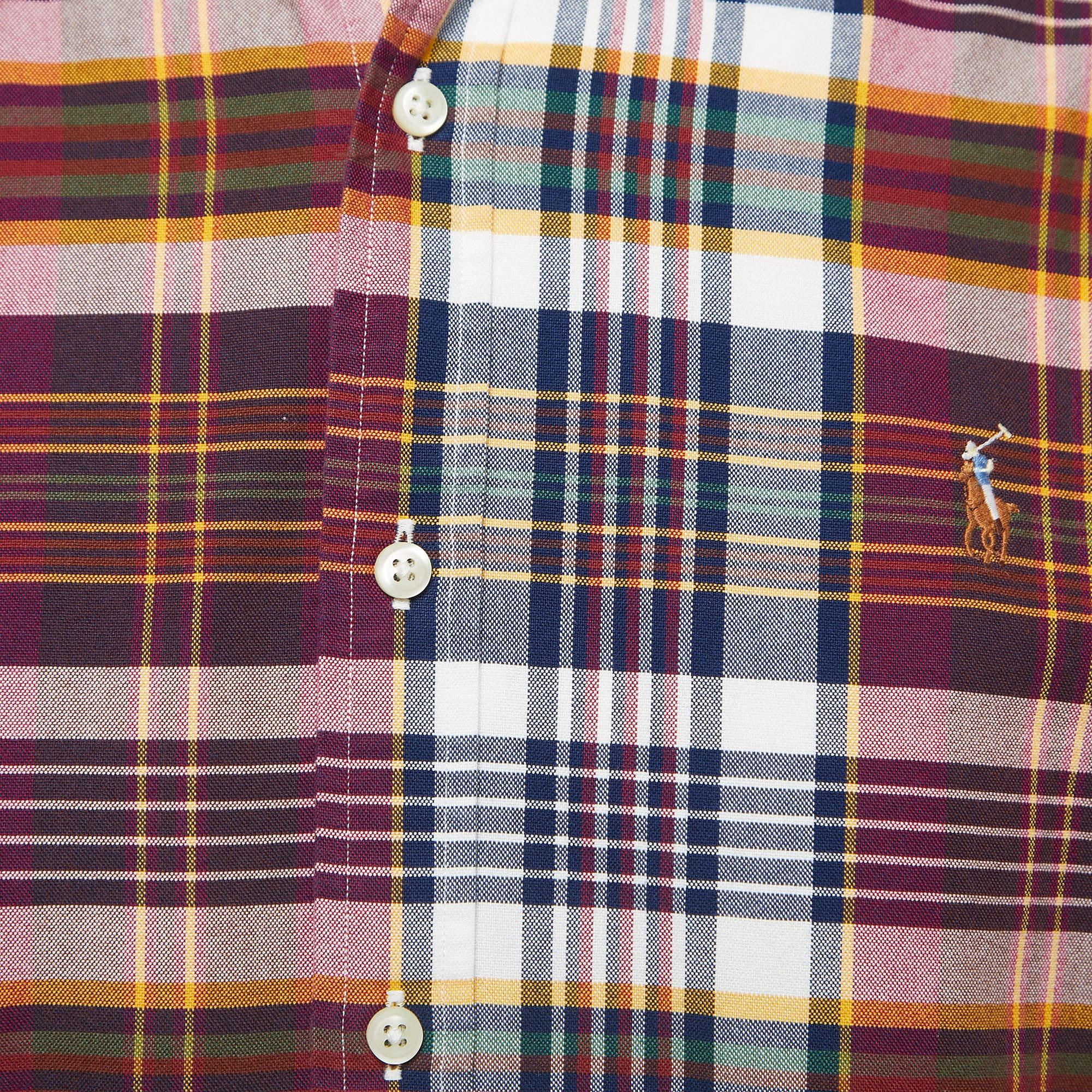 Grigio Ralph Lauren Camicia a mezza manica in cotone a quadri multicolore I.L.A.