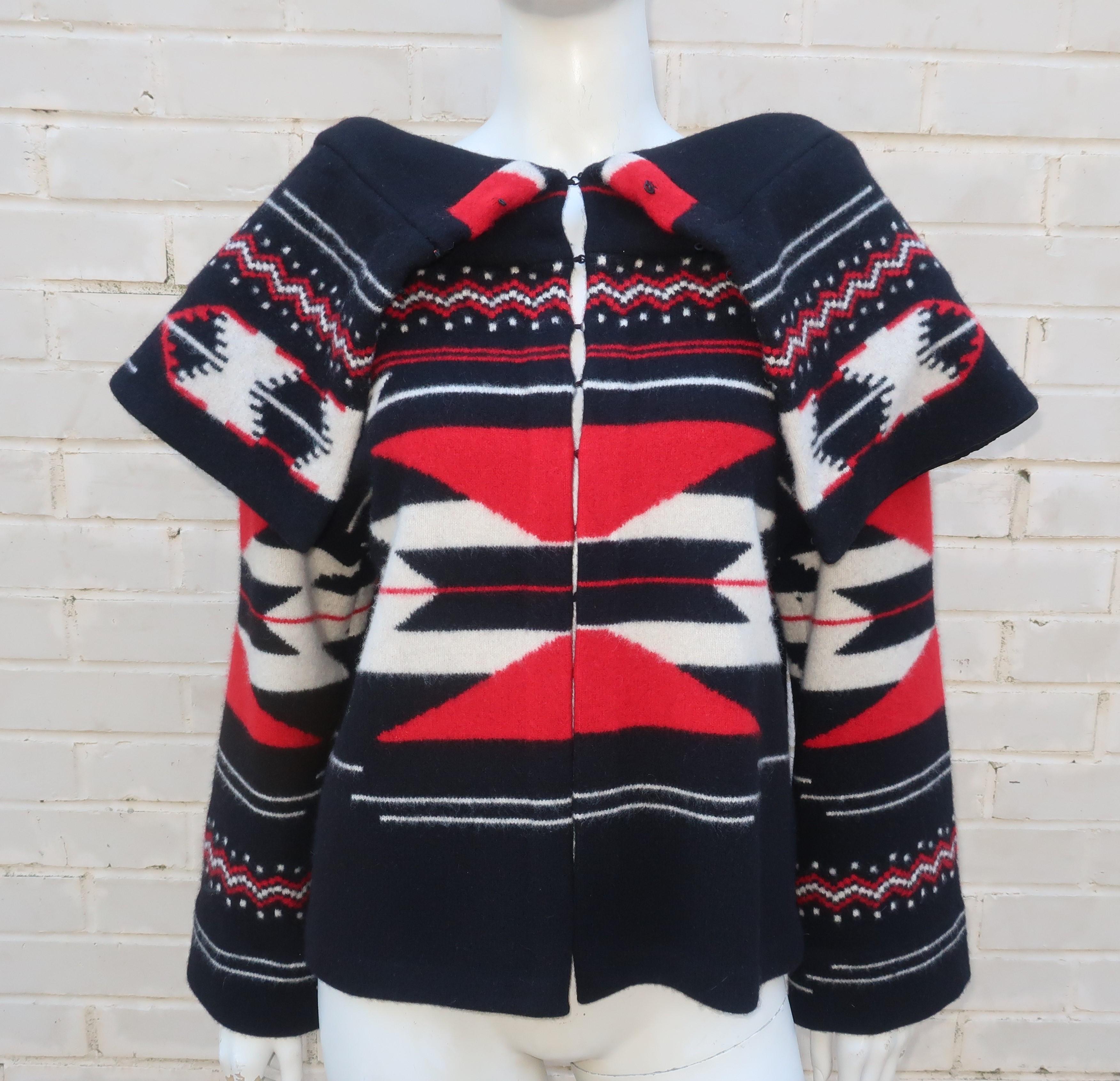 Ralph Lauren Native American Inspired Cashmere Blend Sweater In Good Condition In Atlanta, GA