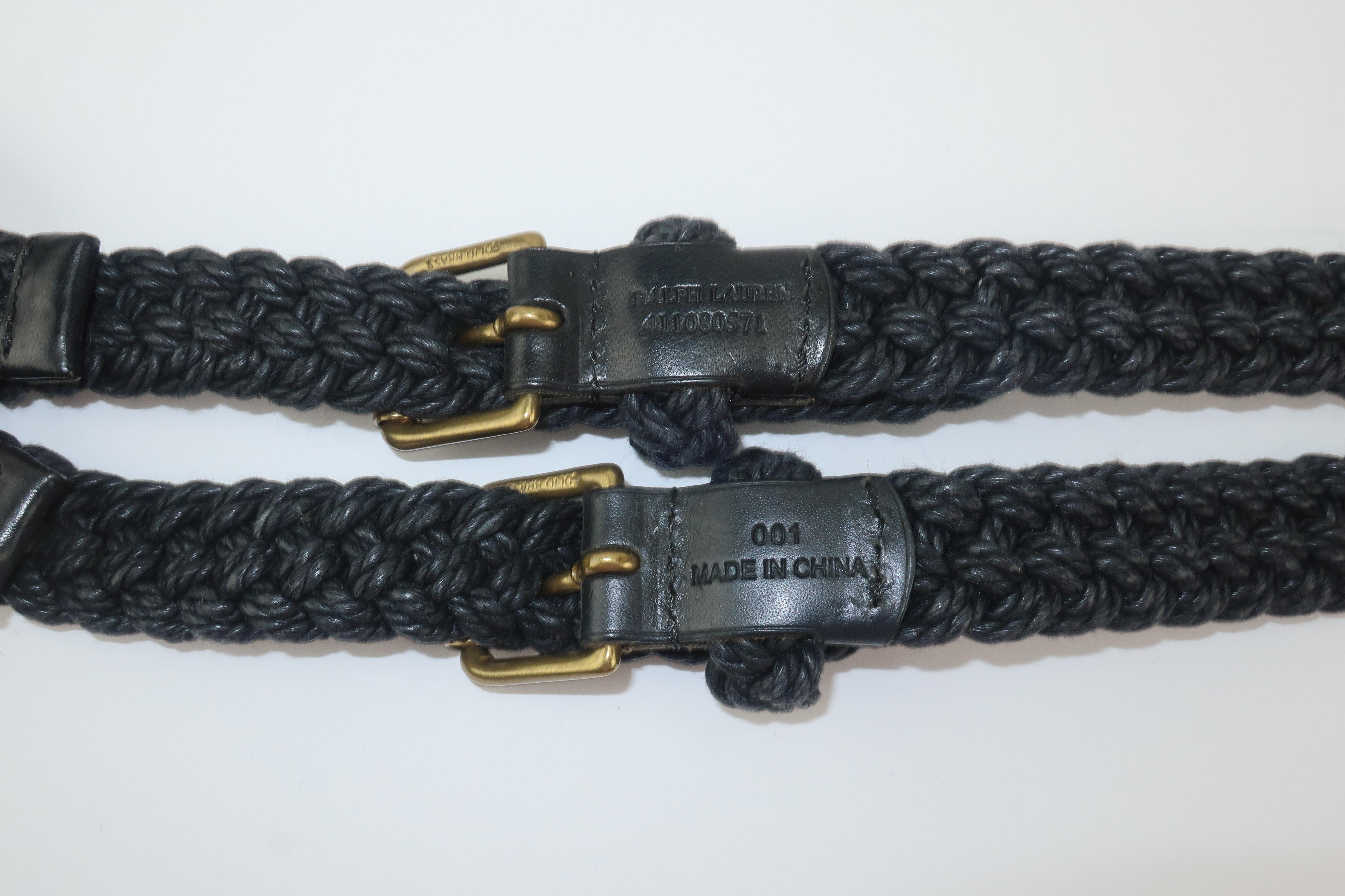 Ralph Lauren Nautical Rope & Brass Ring Belt 1