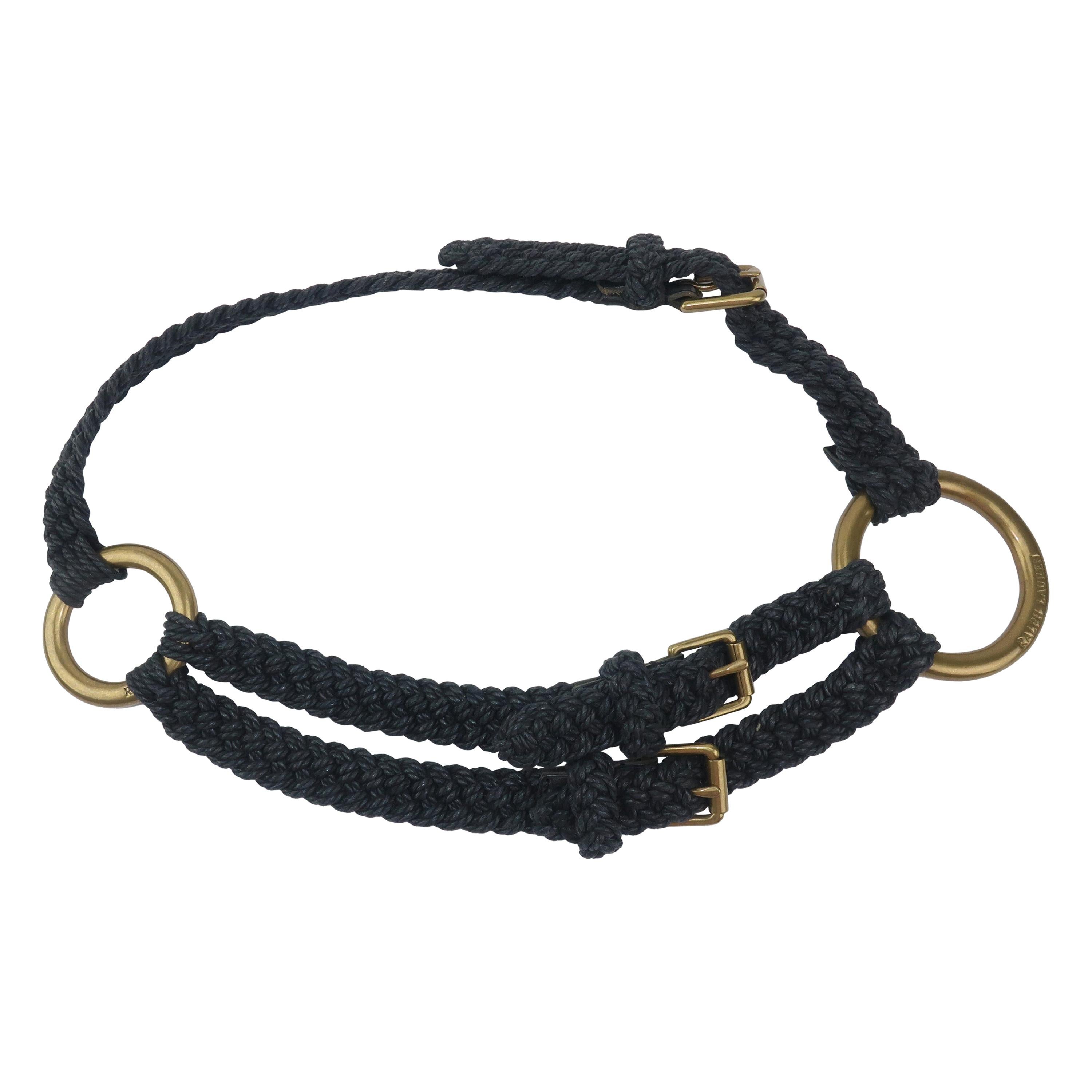 Ralph Lauren Nautical Rope & Brass Ring Belt