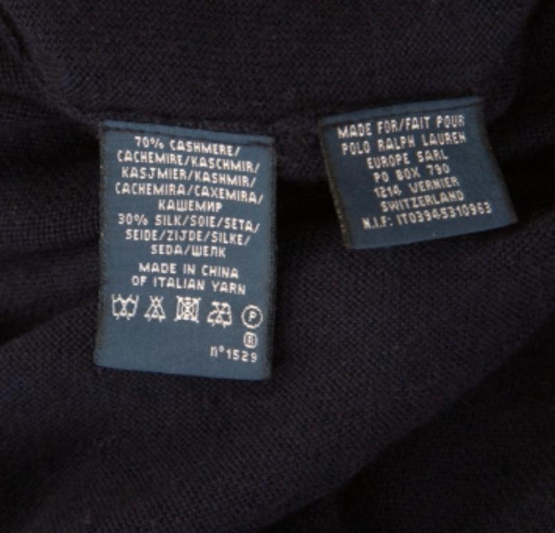 Nero Polo Ralph Lauren blu navy in cashmere e seta XS in vendita