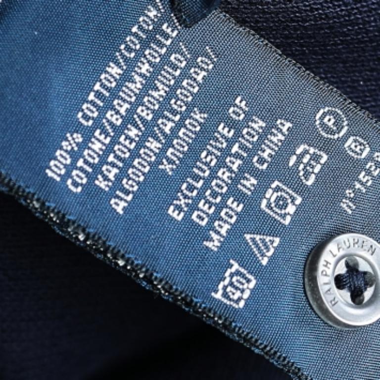 Polo skinny Ralph Lauren bleu marine en coton piqué XS Pour femmes en vente