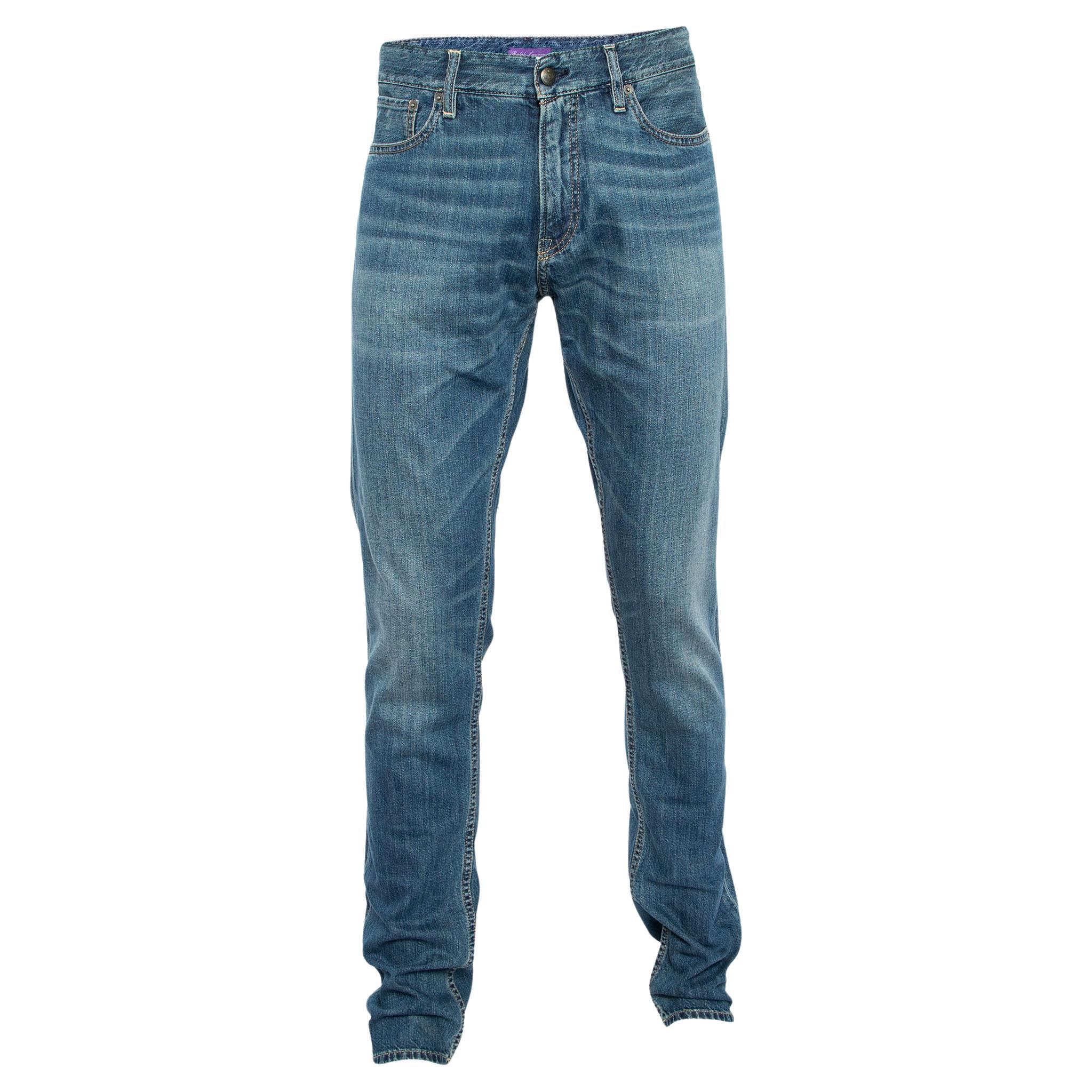 Ralph Lauren Navy Blue Denim Amberley Jeans L Waist 37"