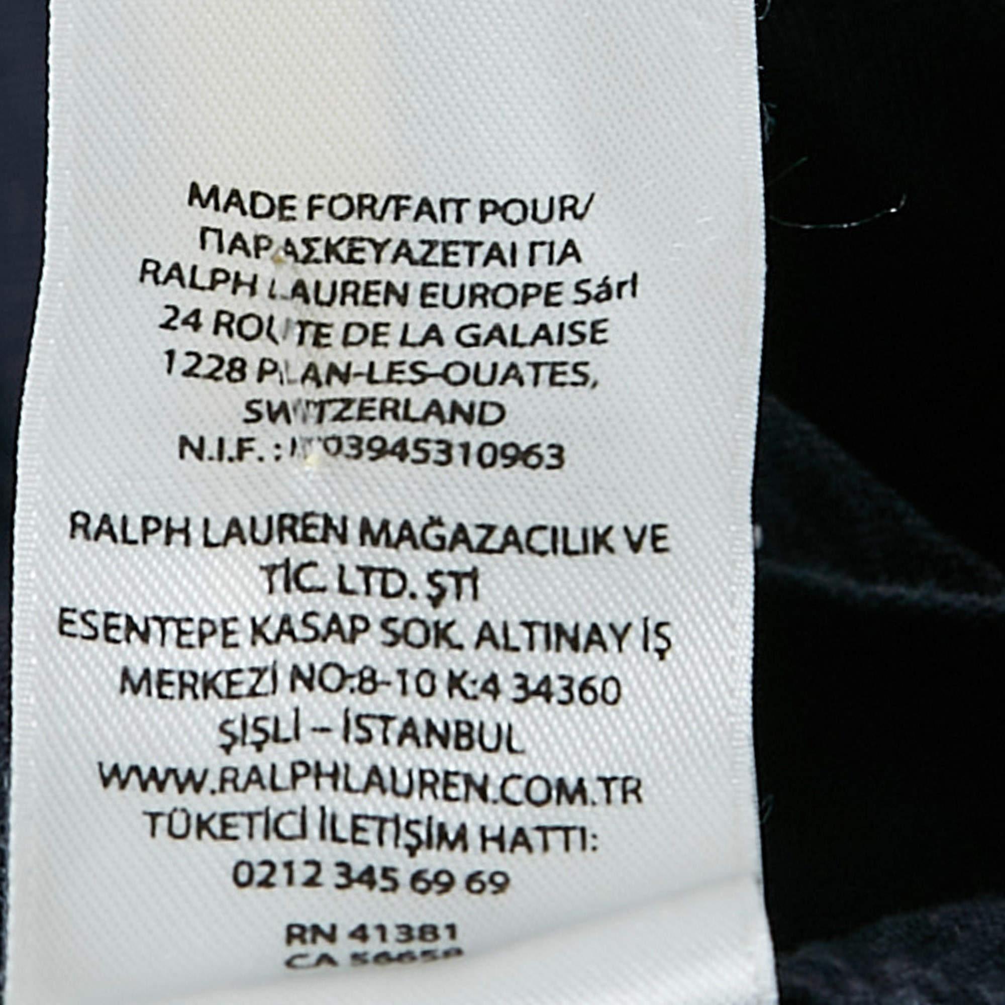 Ralph Lauren Navy Blue Logo Embroidered Button Down Shirt XXL For Sale 2