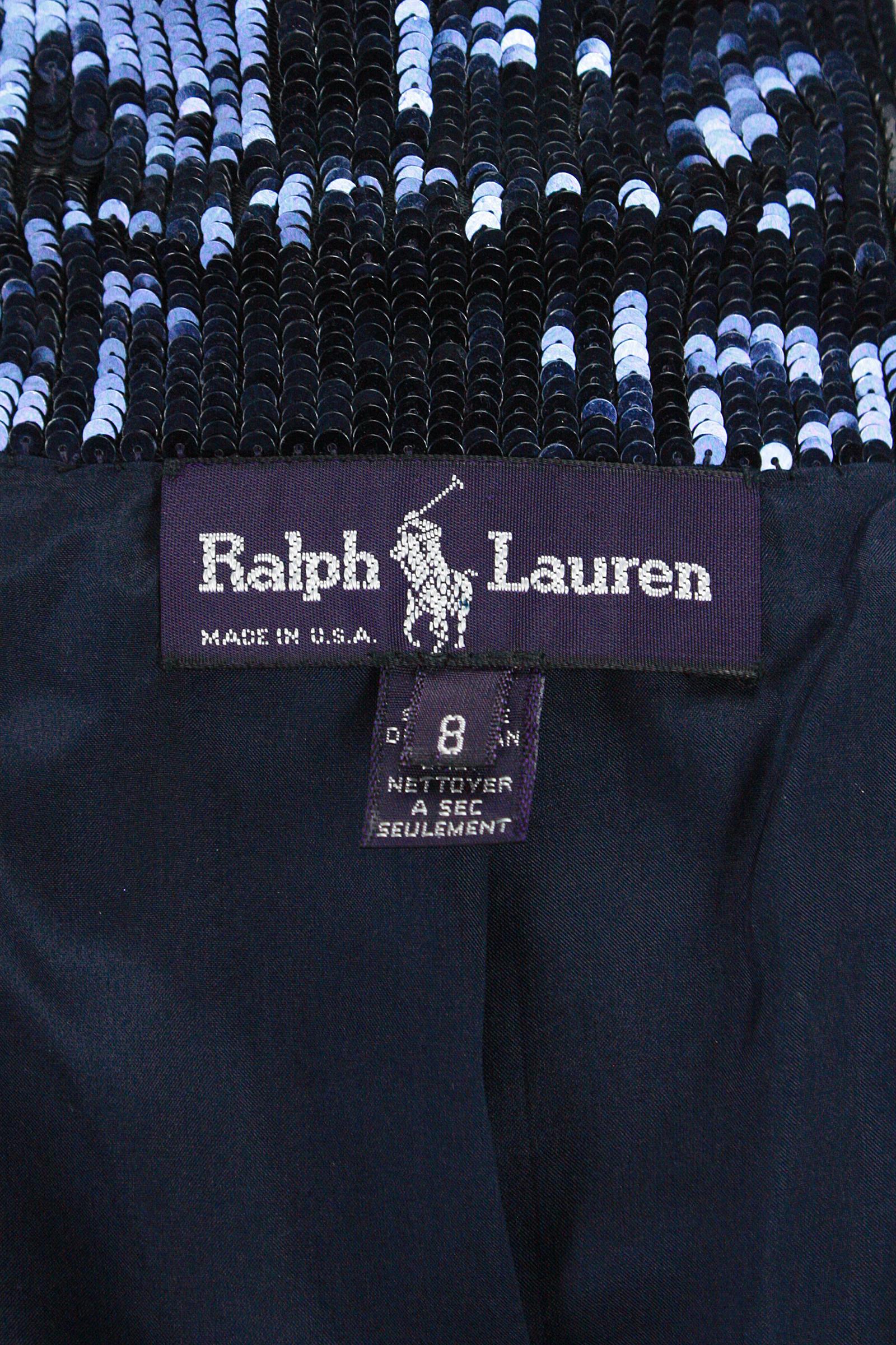Women's Ralph Lauren Navy Blue Sequin Double Breasted Sailor Jacket