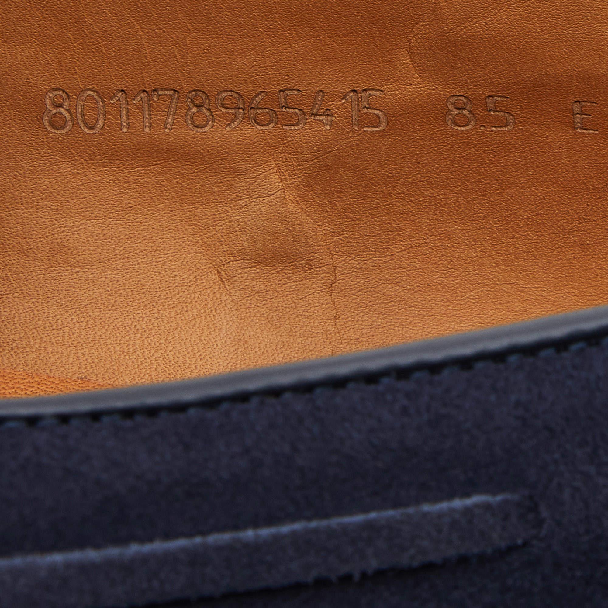 Ralph Lauren Navy Blue Suede Chessington Slip On Loafers Size 41.5 2