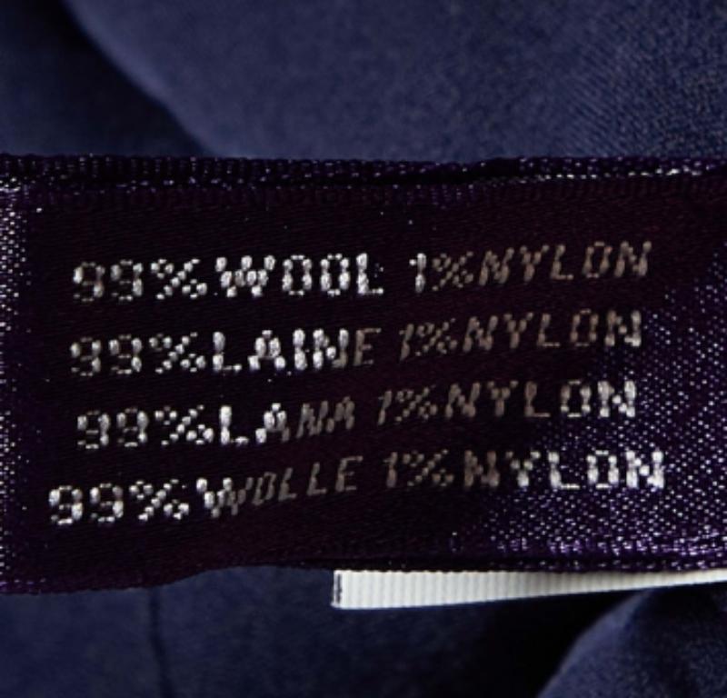 Ralph Lauren Navy Blue Wool Double Breasted Coat L en vente 1