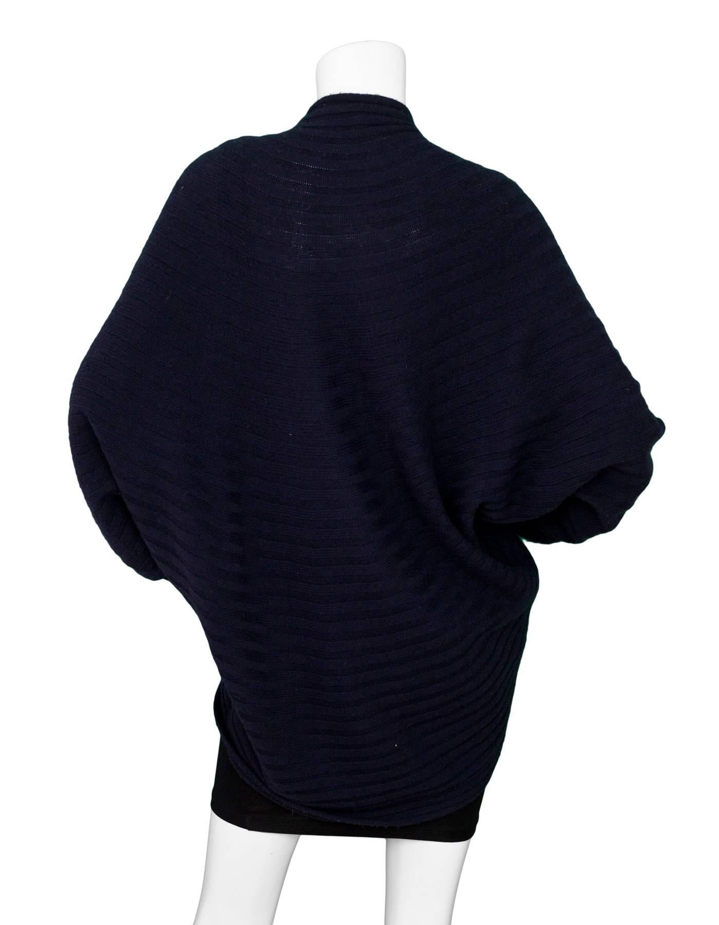 Black Ralph Lauren Navy Cashmere Cacoon Sweater Sz L