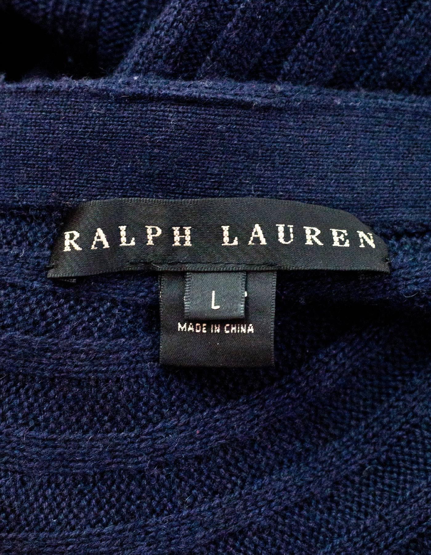 Women's Ralph Lauren Navy Cashmere Cacoon Sweater Sz L