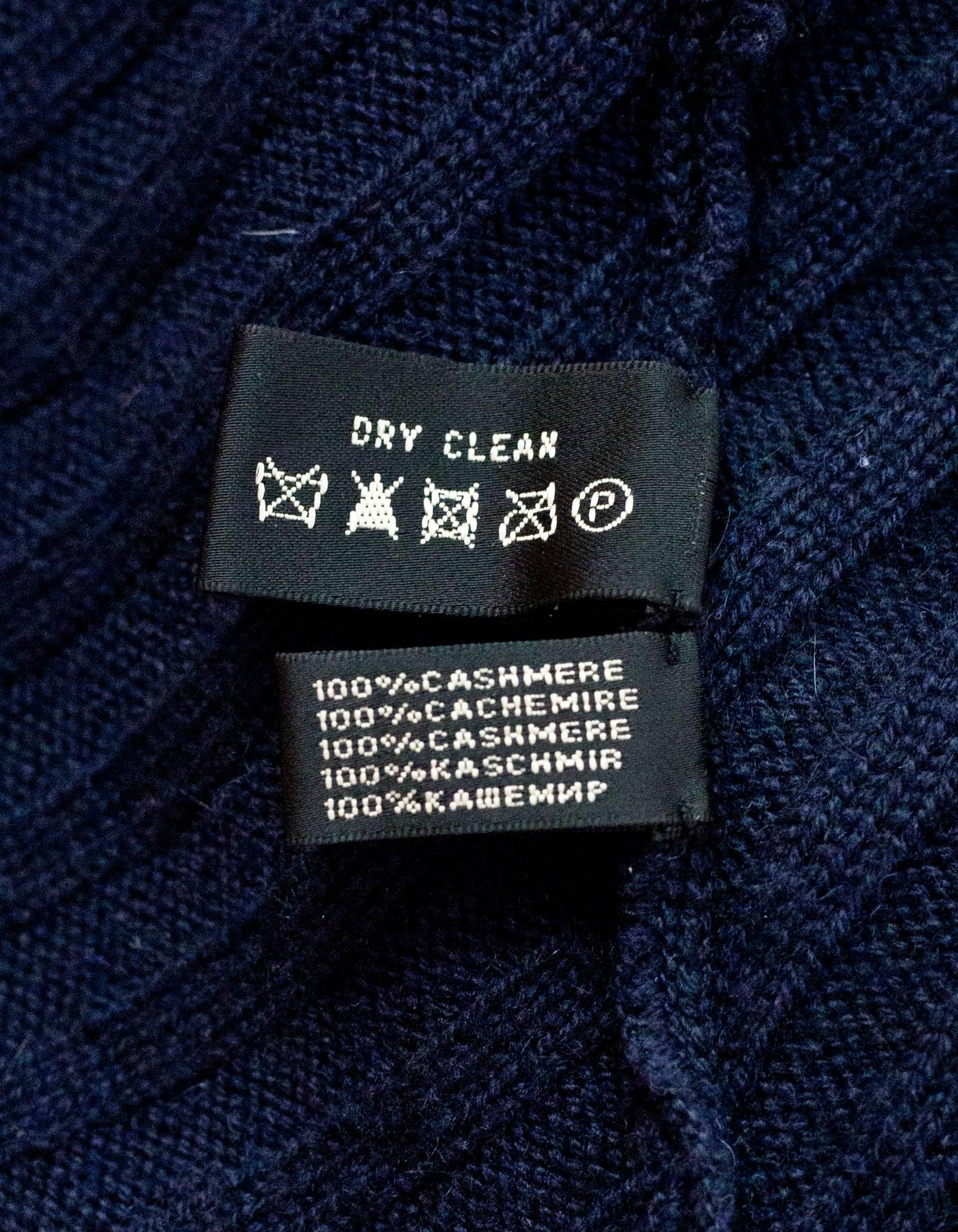 Ralph Lauren Navy Cashmere Cacoon Sweater Sz L 1