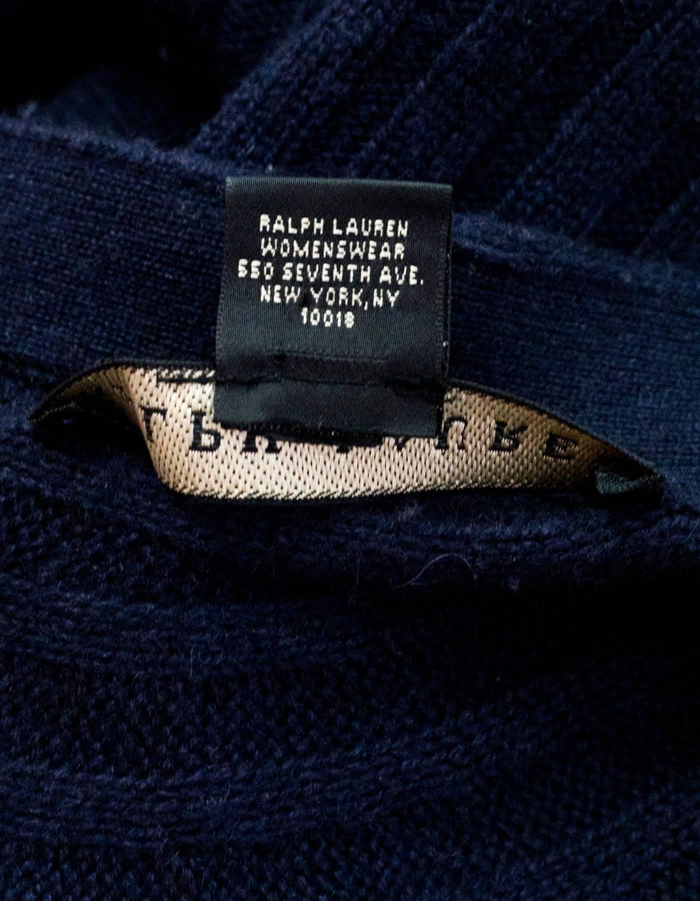 Ralph Lauren Navy Cashmere Cacoon Sweater Sz L 2