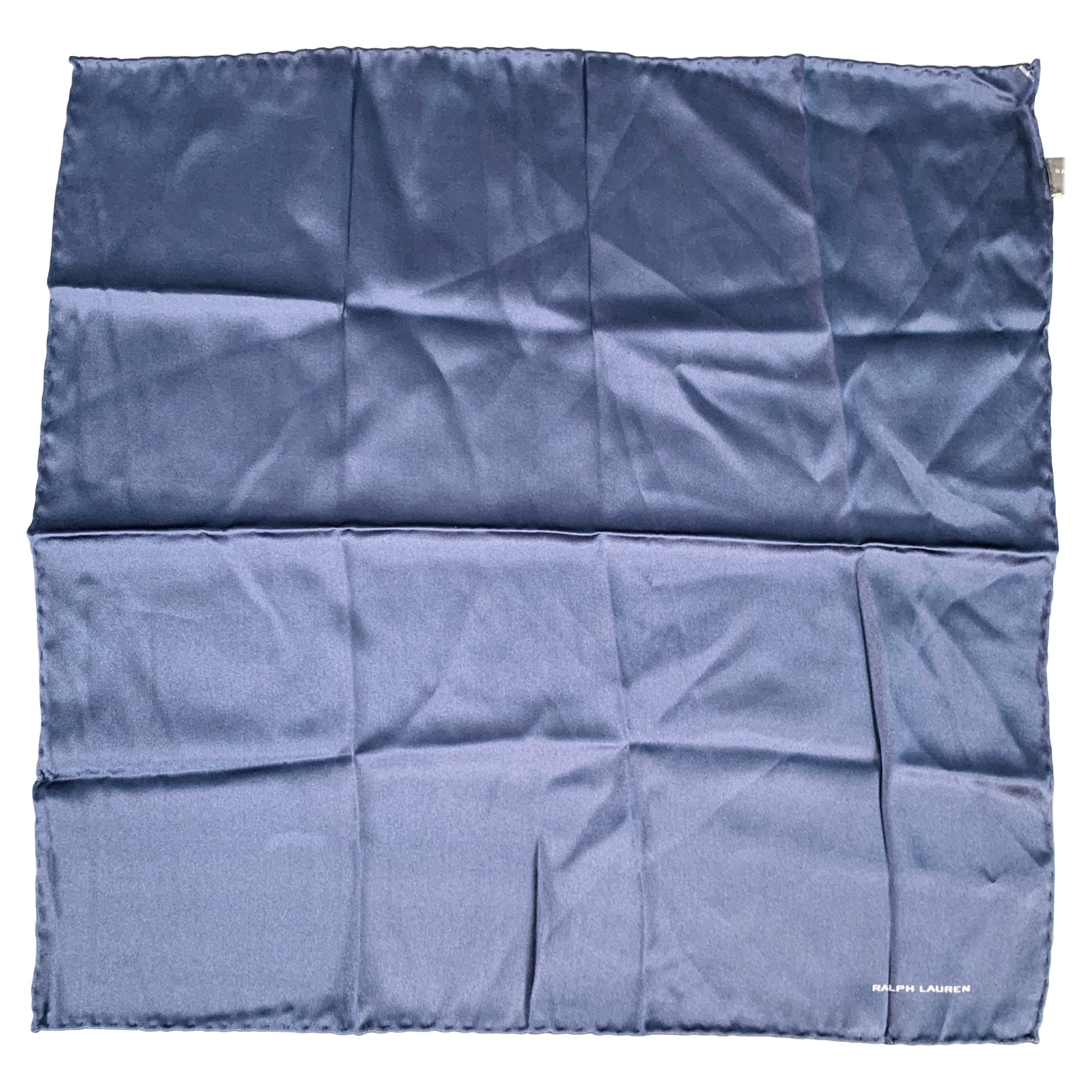 RALPH LAUREN Quadrato da taschino in seta blu scuro