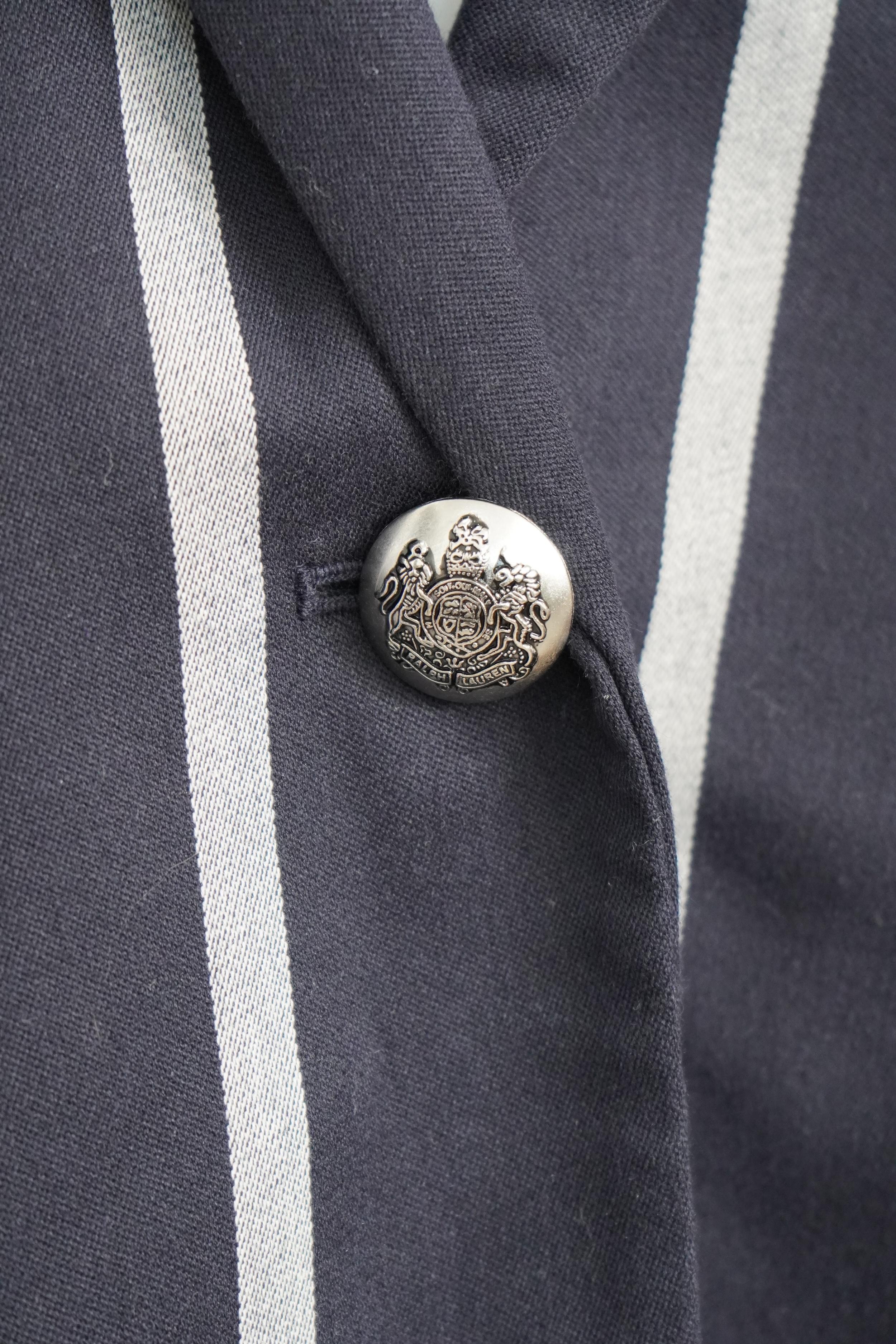 Women's Ralph Lauren Navy striped blazer For Sale