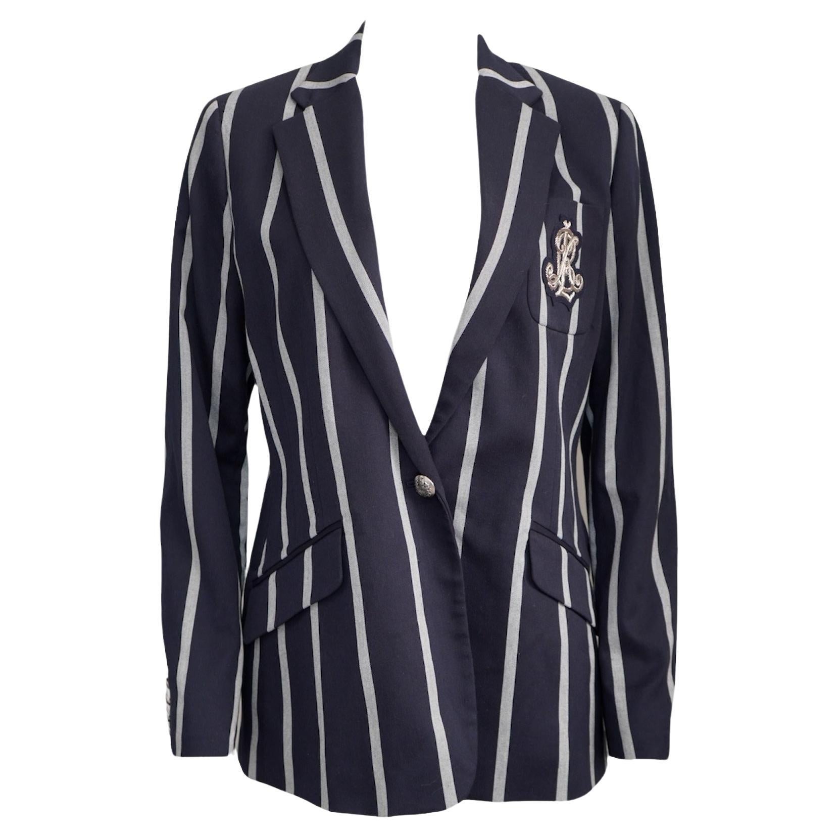 Ralph Lauren Navy striped blazer For Sale
