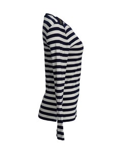 Ralph Lauren Navy & White Striped Long Sleeve Top
