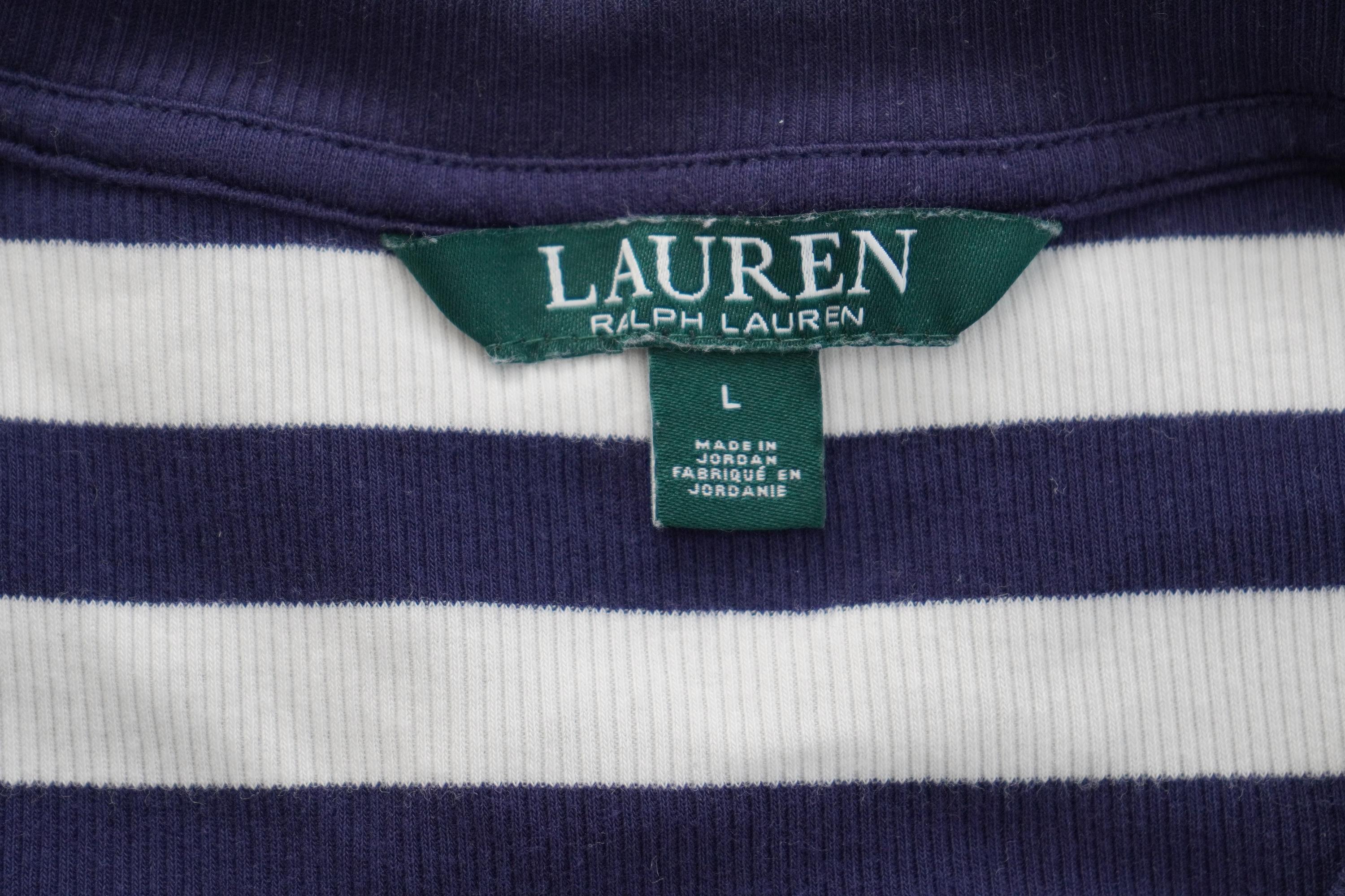 Top a maniche lunghe a righe bianche e blu di Ralph Lauren in vendita 4