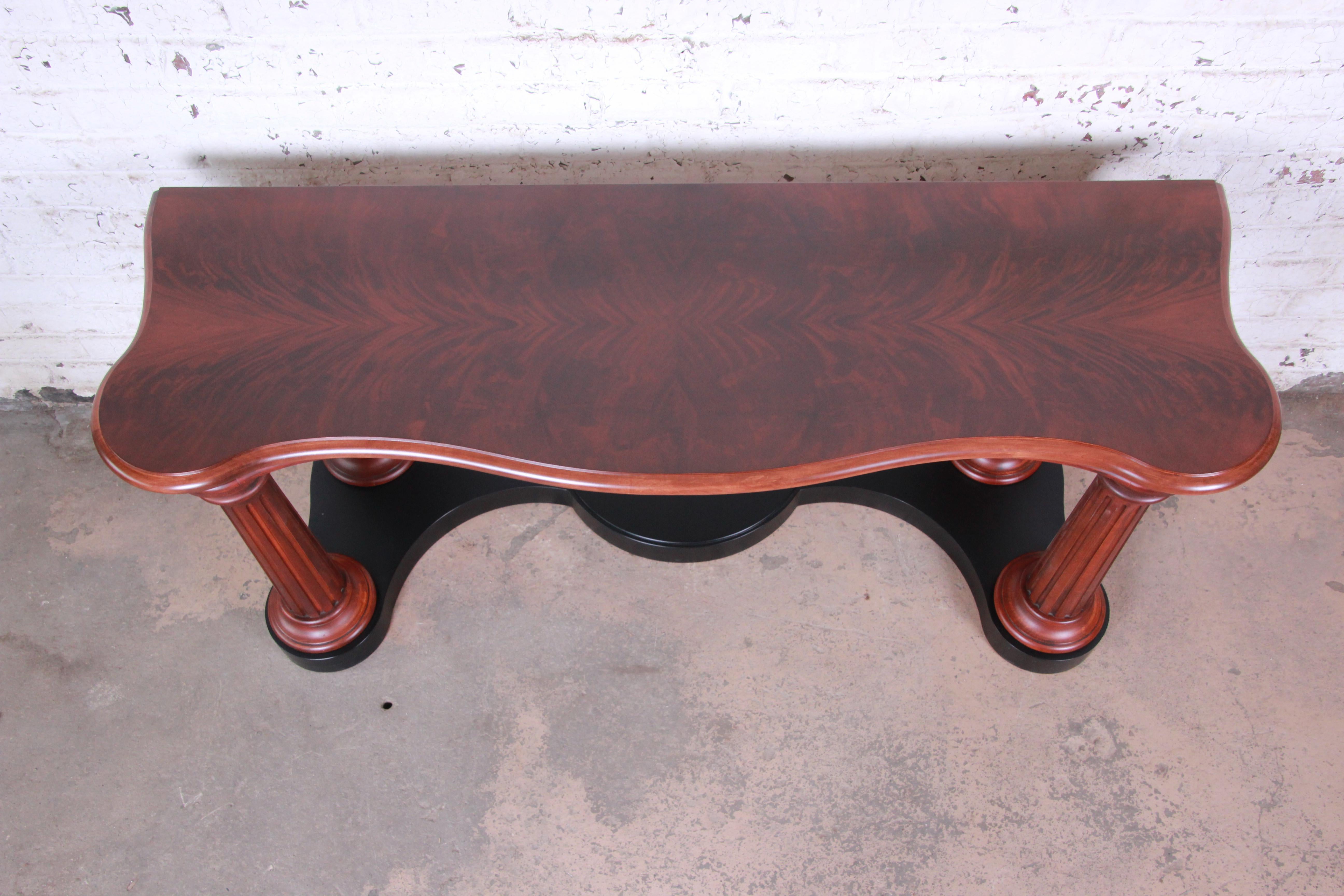 American Ralph Lauren Neoclassical Flame Mahogany Console or Entry Table