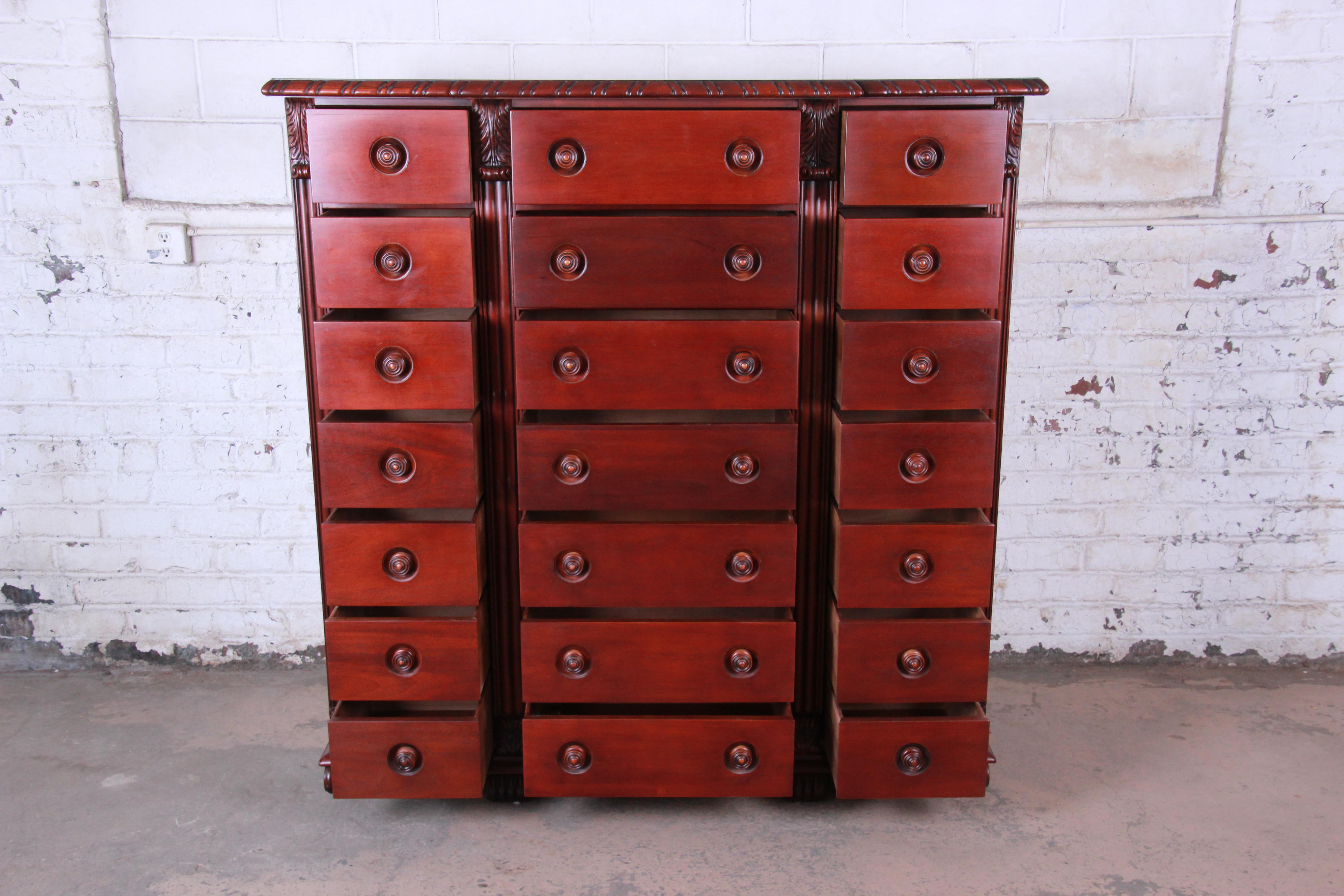 Ralph Lauren Neoclassical Mahogany 21-Drawer Chest of Drawers 1