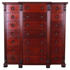 Ralph Lauren Neoclassical Mahogany 21-Drawer Chest of Drawers