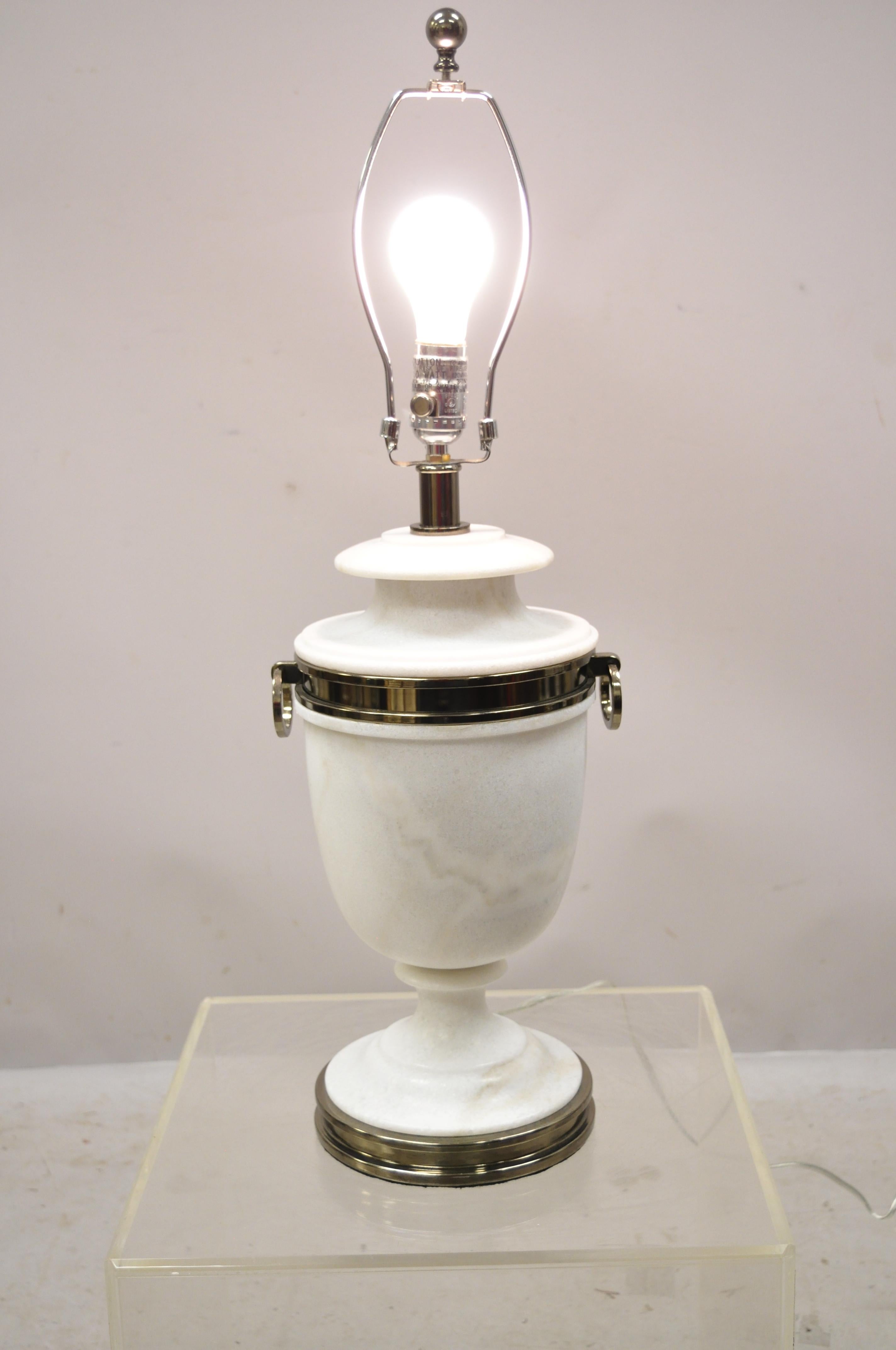 Ralph Lauren Neoclassical Solid Marble Urn Form Gunmetal Table Lamp 4