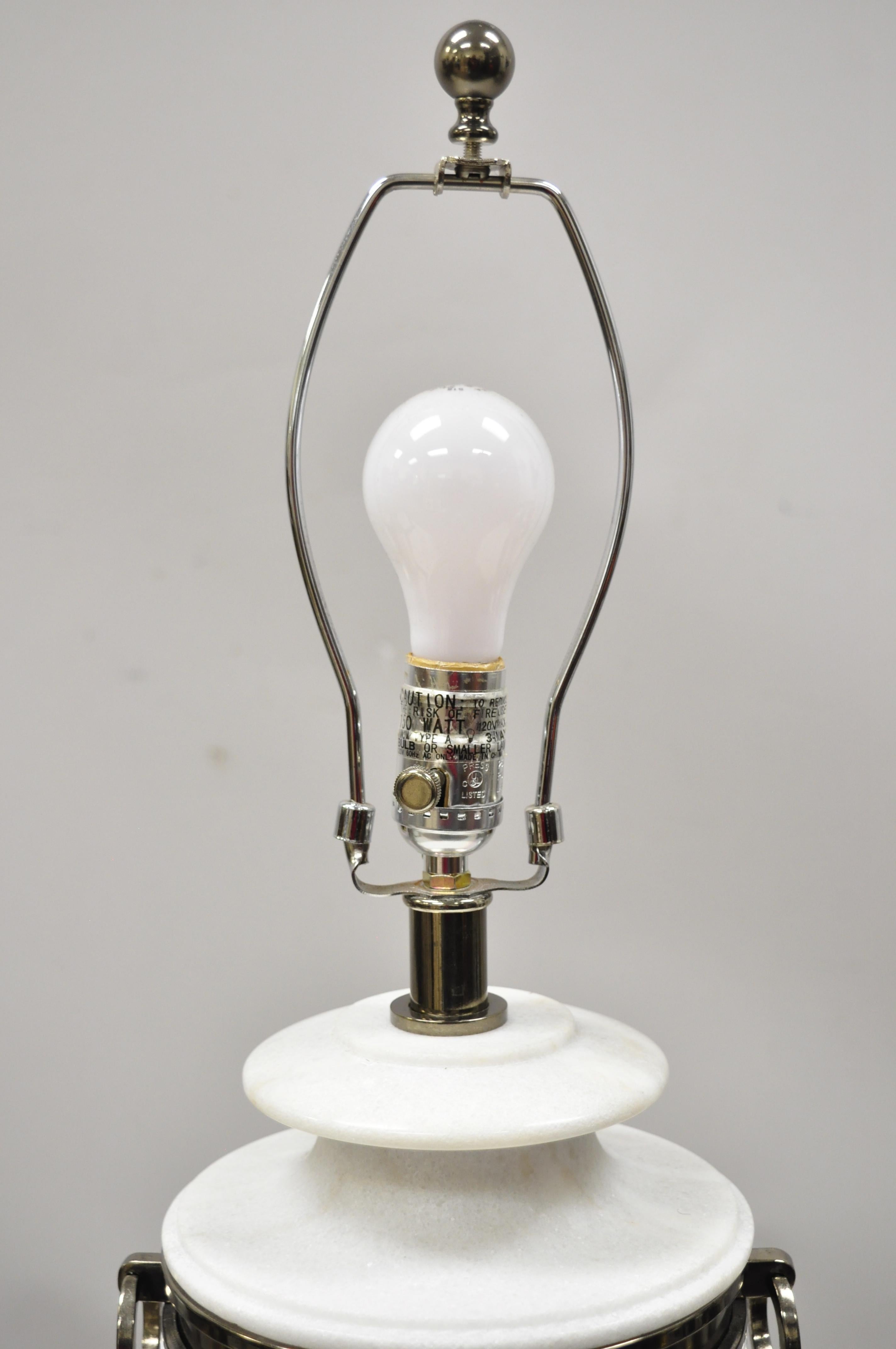 Ralph Lauren Neoclassical Solid Marble Urn Form Gunmetal Table Lamp 1