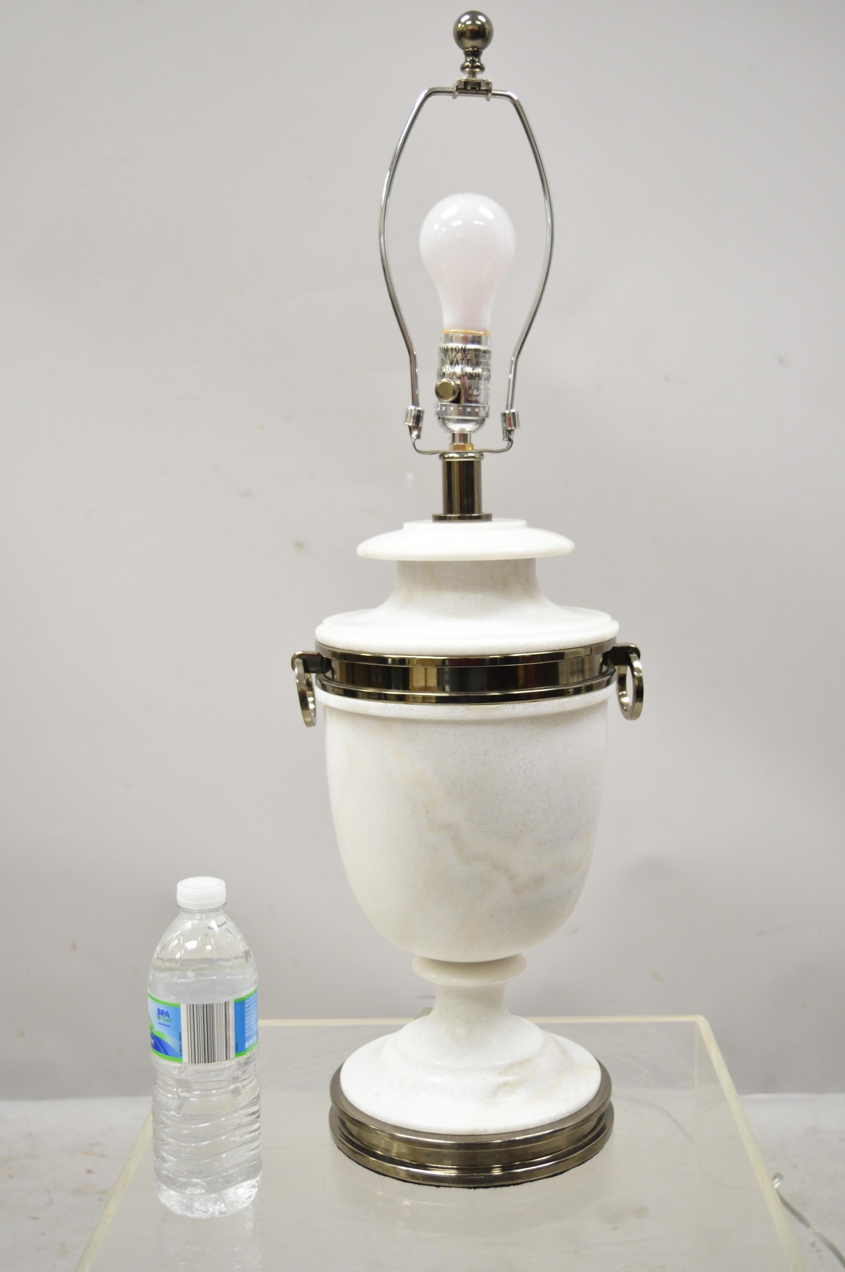 Ralph Lauren Neoclassical Solid Marble Urn Form Gunmetal Table Lamp 3