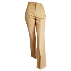 RALPH LAUREN "New" Beige Light Yellow Leather Pants - Unworn
