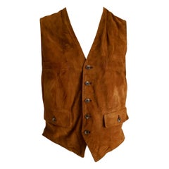 RALPH LAUREN "New" Brown Suede Vest Gilet - Unworn