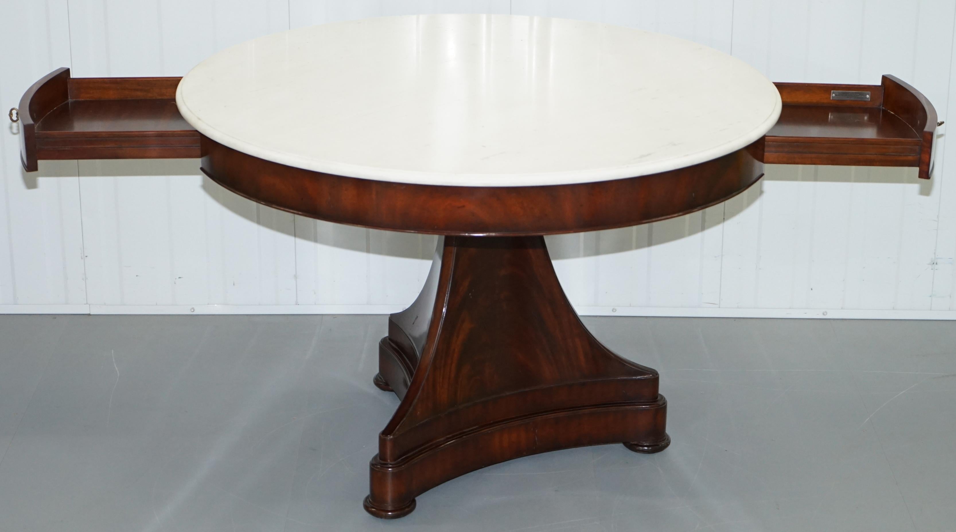 Ralph Lauren New York American Mahogany Centre Table Marble Top 3