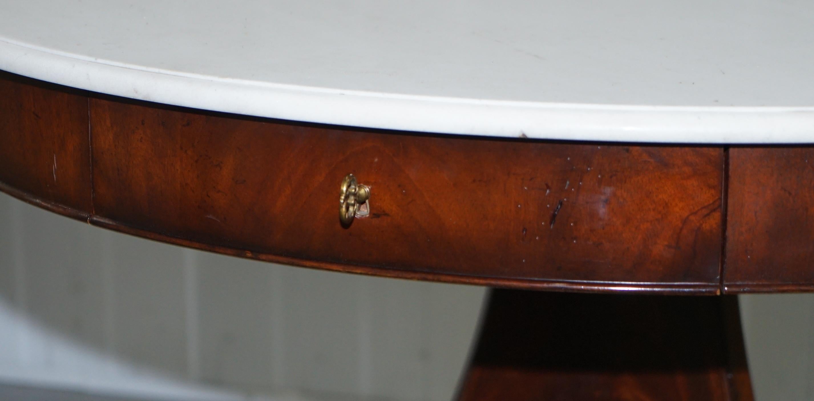 Ralph Lauren New York American Mahogany Centre Table Marble Top In Good Condition In West Sussex, Pulborough
