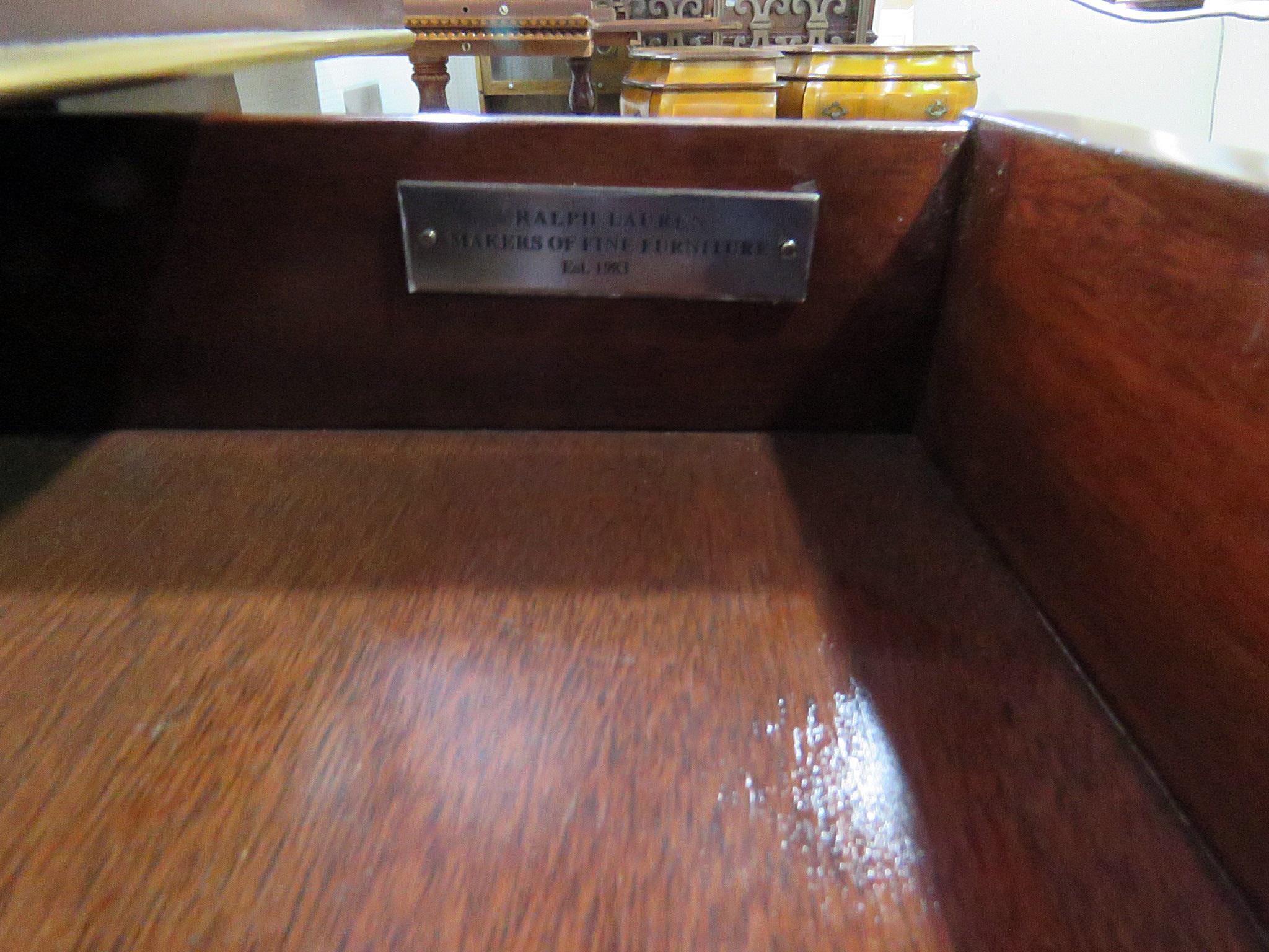 Ralph Lauren 1 drawer nightstand with brass accents.