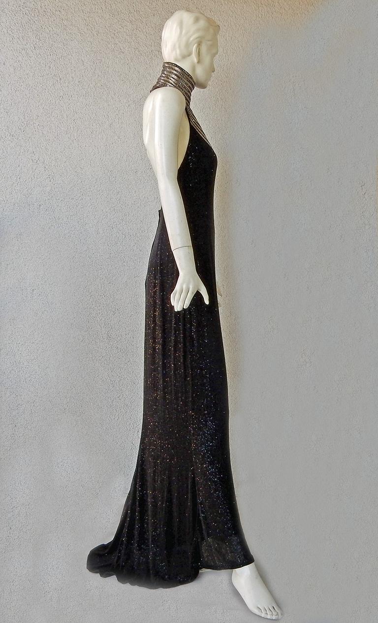 Ralph Lauren NWT Rare Runway Art Deco Beaded Dress Gown In New Condition In Los Angeles, CA