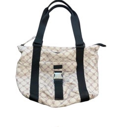 Ralph Lauren Nylon Tote Vintage Monogram Duffel Black / Tan Bag , Ultra Light