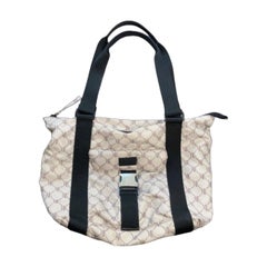 Ralph Lauren Nylon Tote Vintage Monogram Duffel Black / Tan Bag , Ultra Light