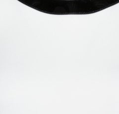 Ralph Lauren Weiße Bluse aus cremefarbenem Krepp mit kontrastierendem Lederbesatz S