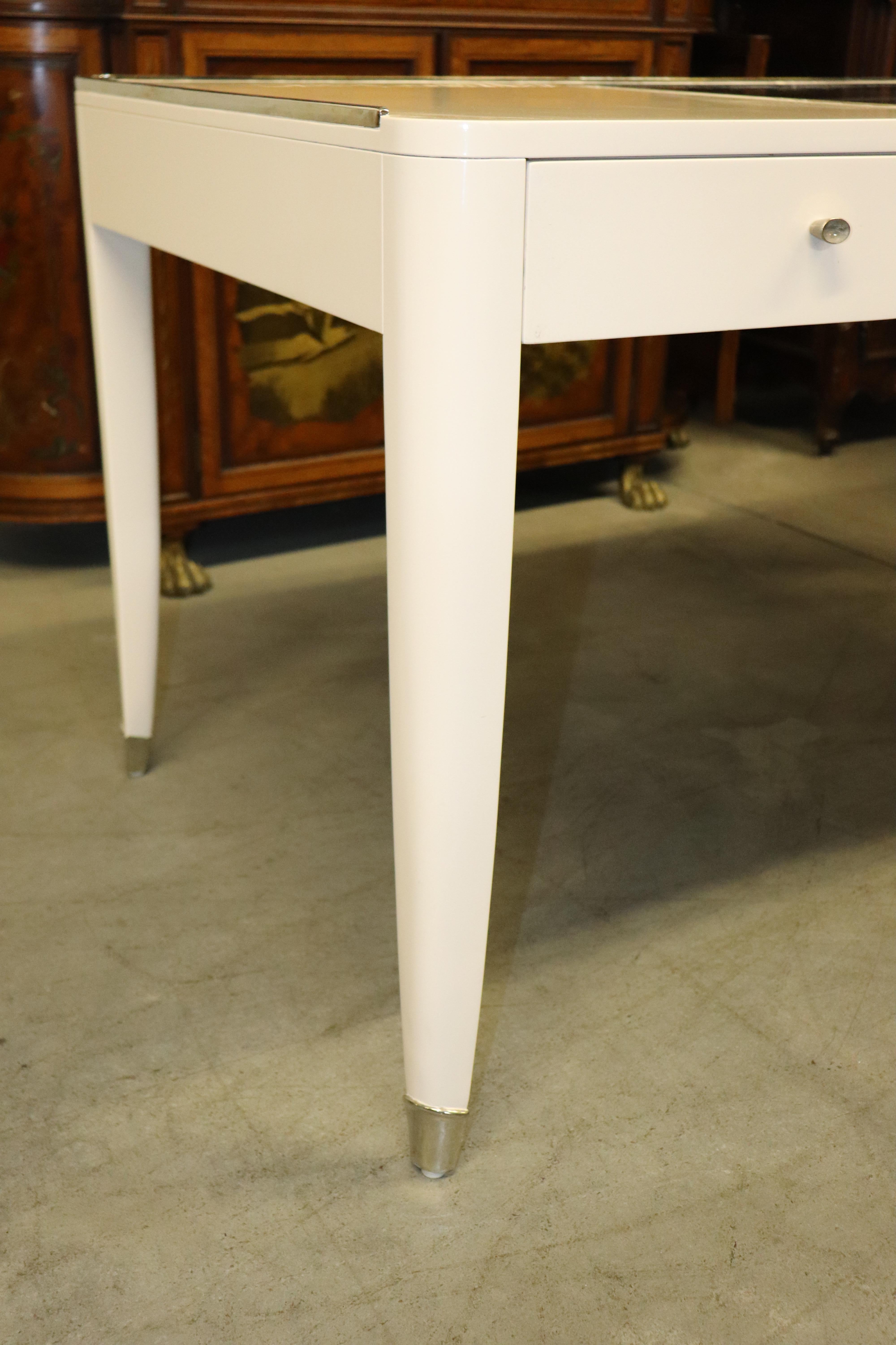 Ralph Lauren Off-White Paris One Fifth Writing Desk with Black Leather 1