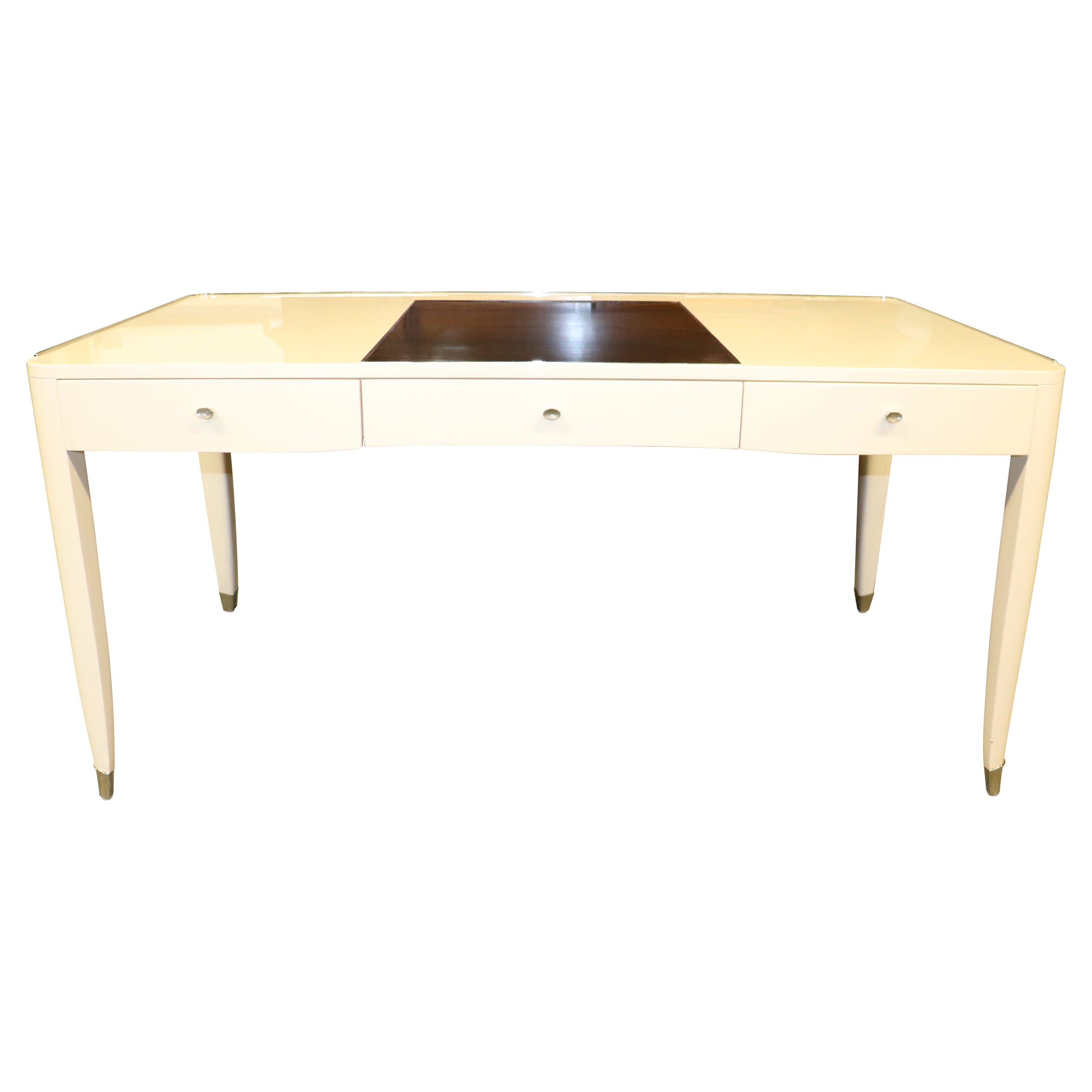 Ralph Lauren Off-White Paris One Fifth Writing Desk with Black Leather