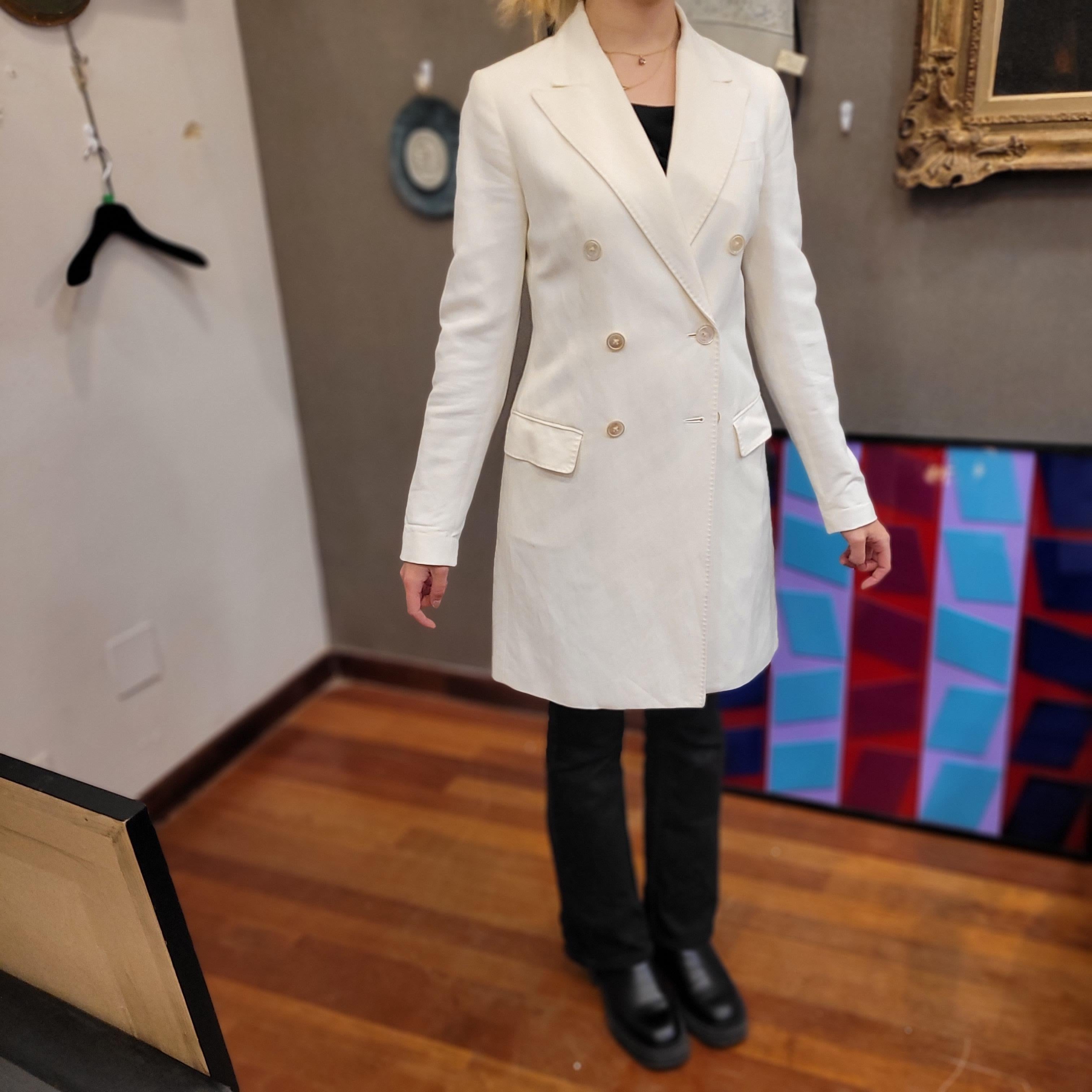 Ralph Lauren blanc cassé  manteau court/robe portefeuille, lin  en vente 7