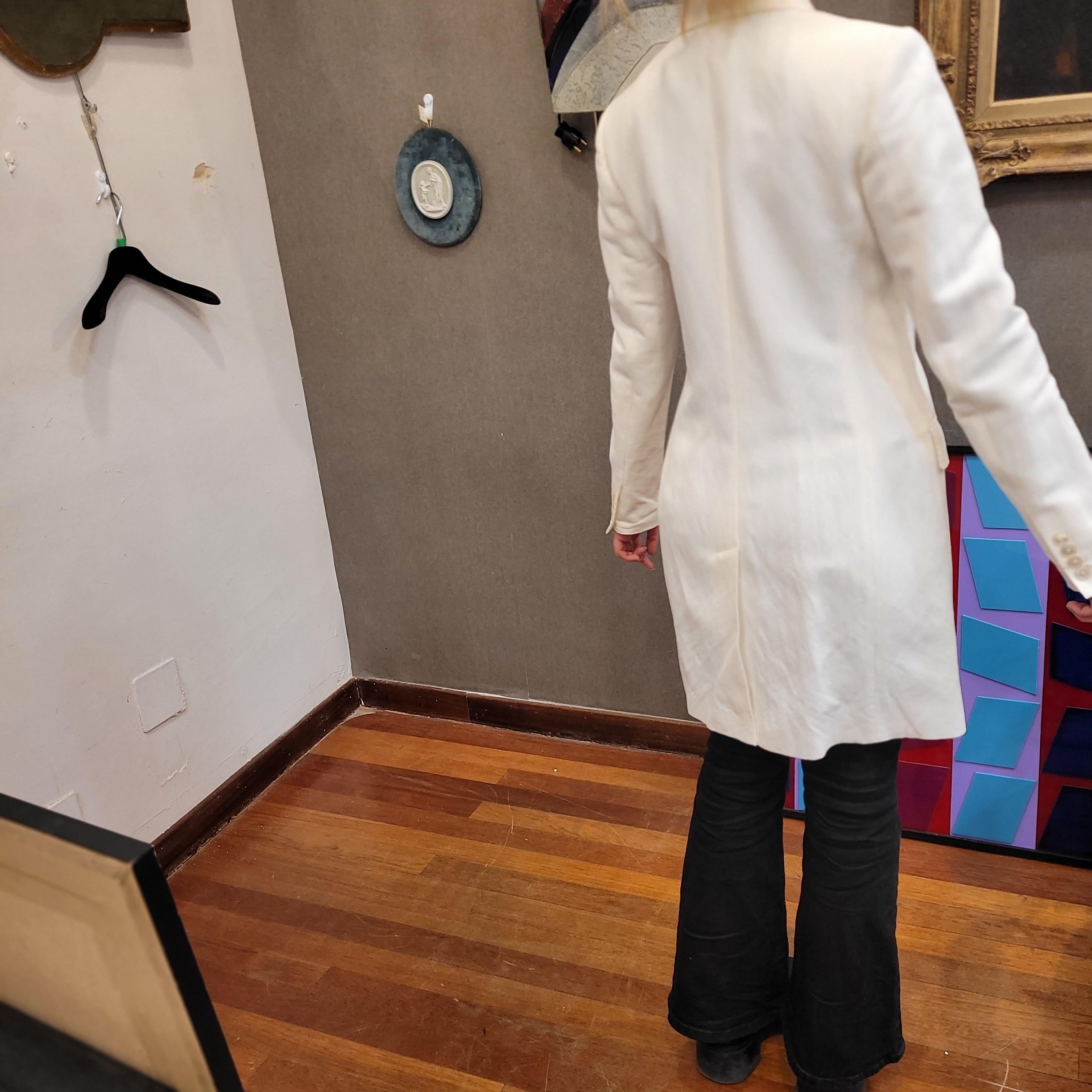 Ralph Lauren off white  short coat/wrap dress in linen For Sale 7
