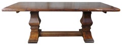 Ralph Lauren Old World Distressed Pine Harvest Farmhouse Trestle Dining Table