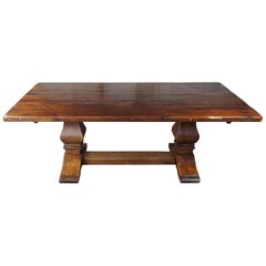 Ralph Lauren Old World Distressed Pine Harvest Farmhouse Trestle Dining Table