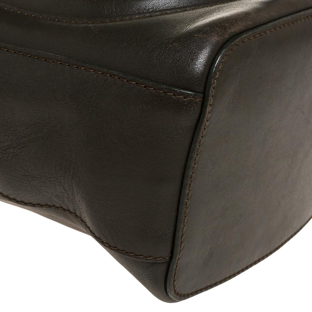 Ralph Lauren Olive Green Leather Ricky Drawstring Bucket Bag 3