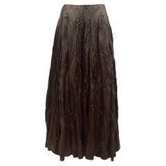 Ralph Lauren Olive Silk Maxi Skirt